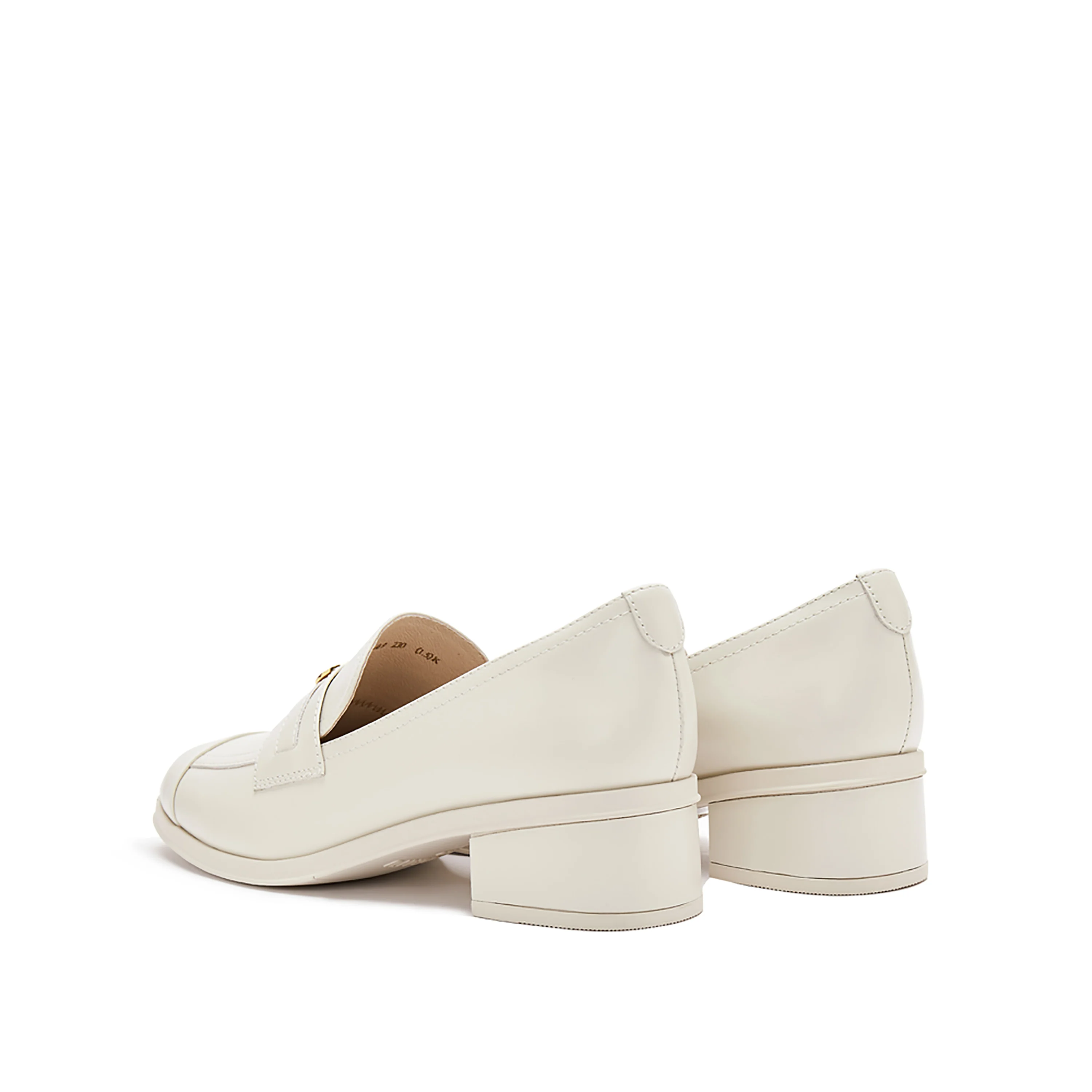 Beige Golden Pin Minimal Loafers - Image 3