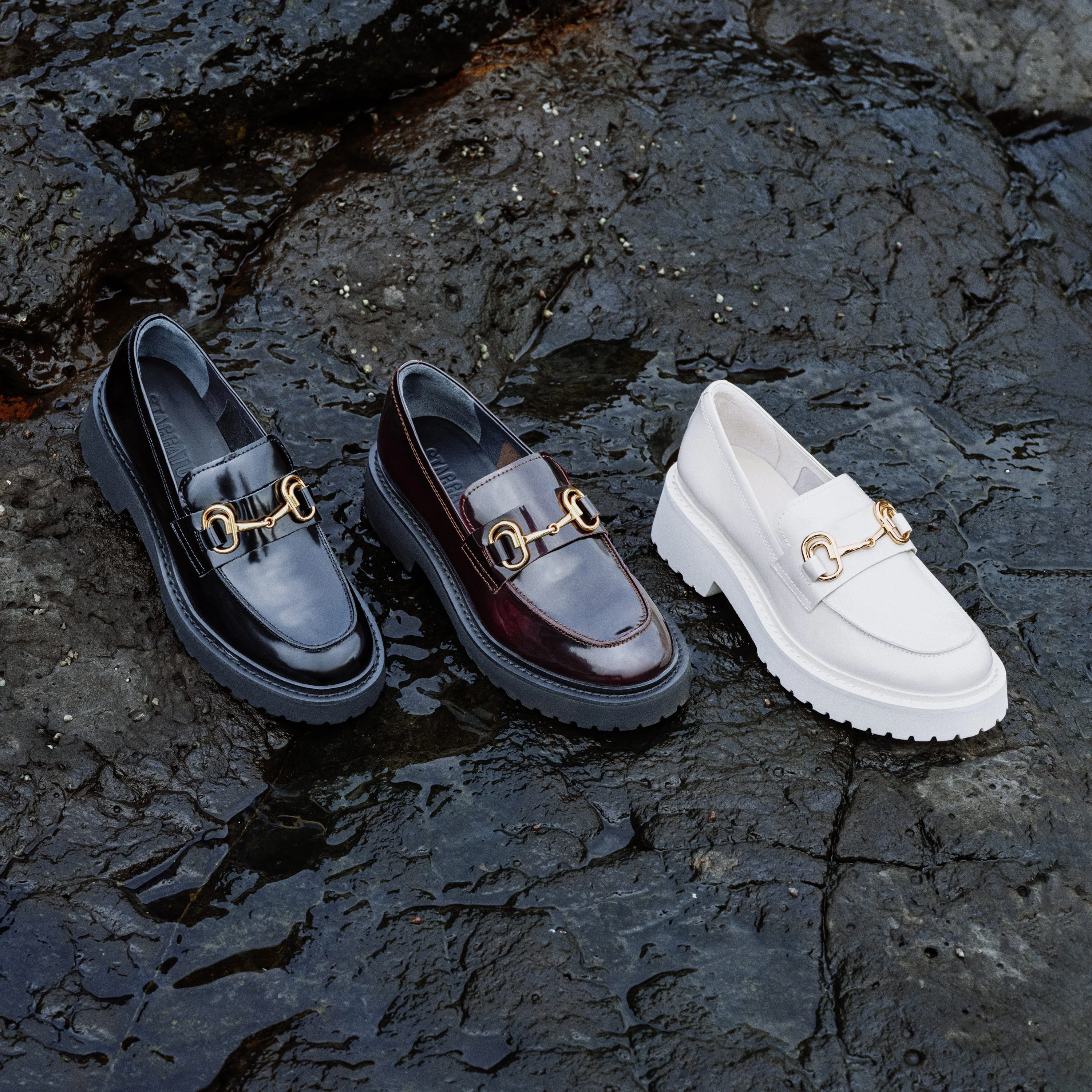 Beige Leather Horsebit Loafers - Image 6