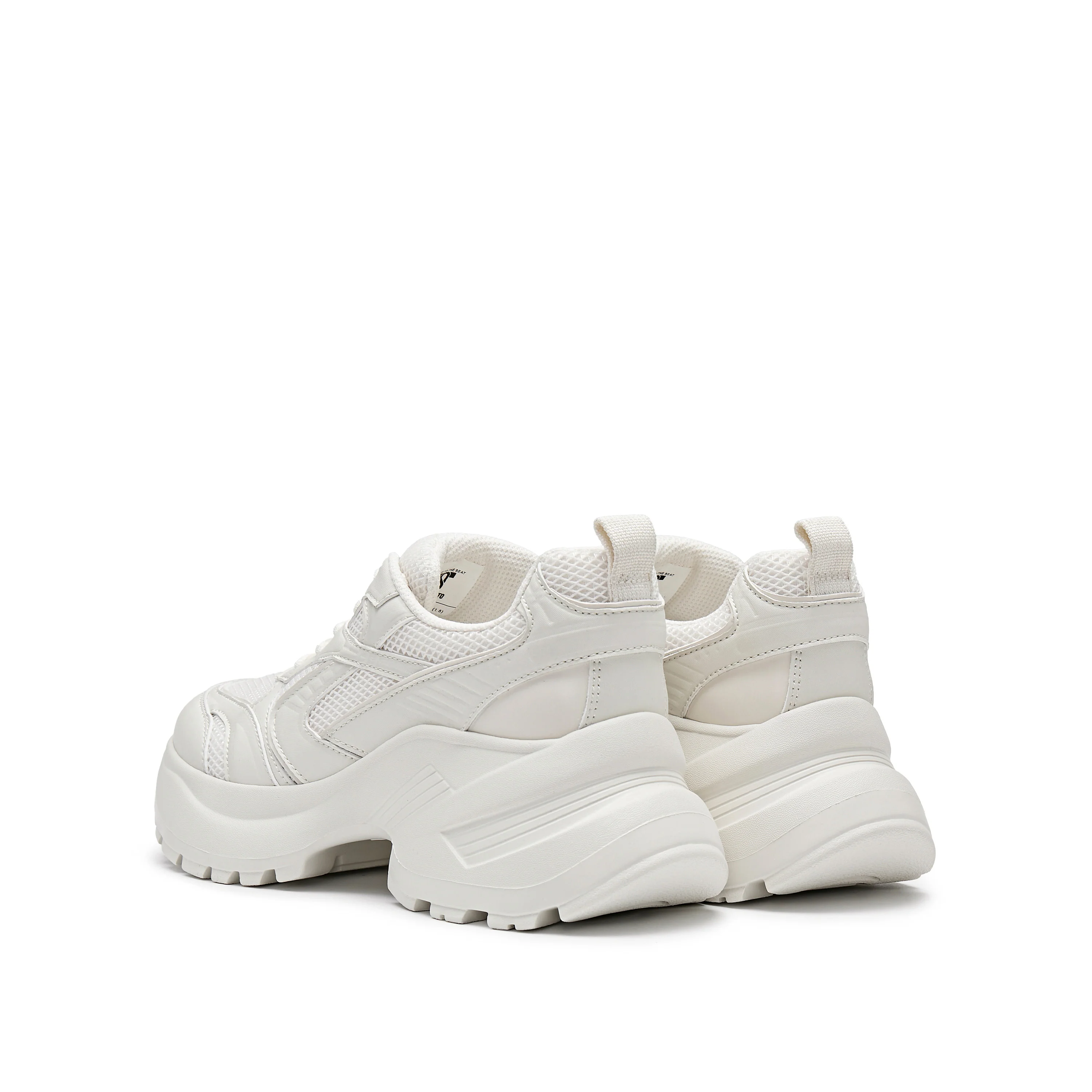 Light Beige Meshed Chunky Sneakers - Image 3