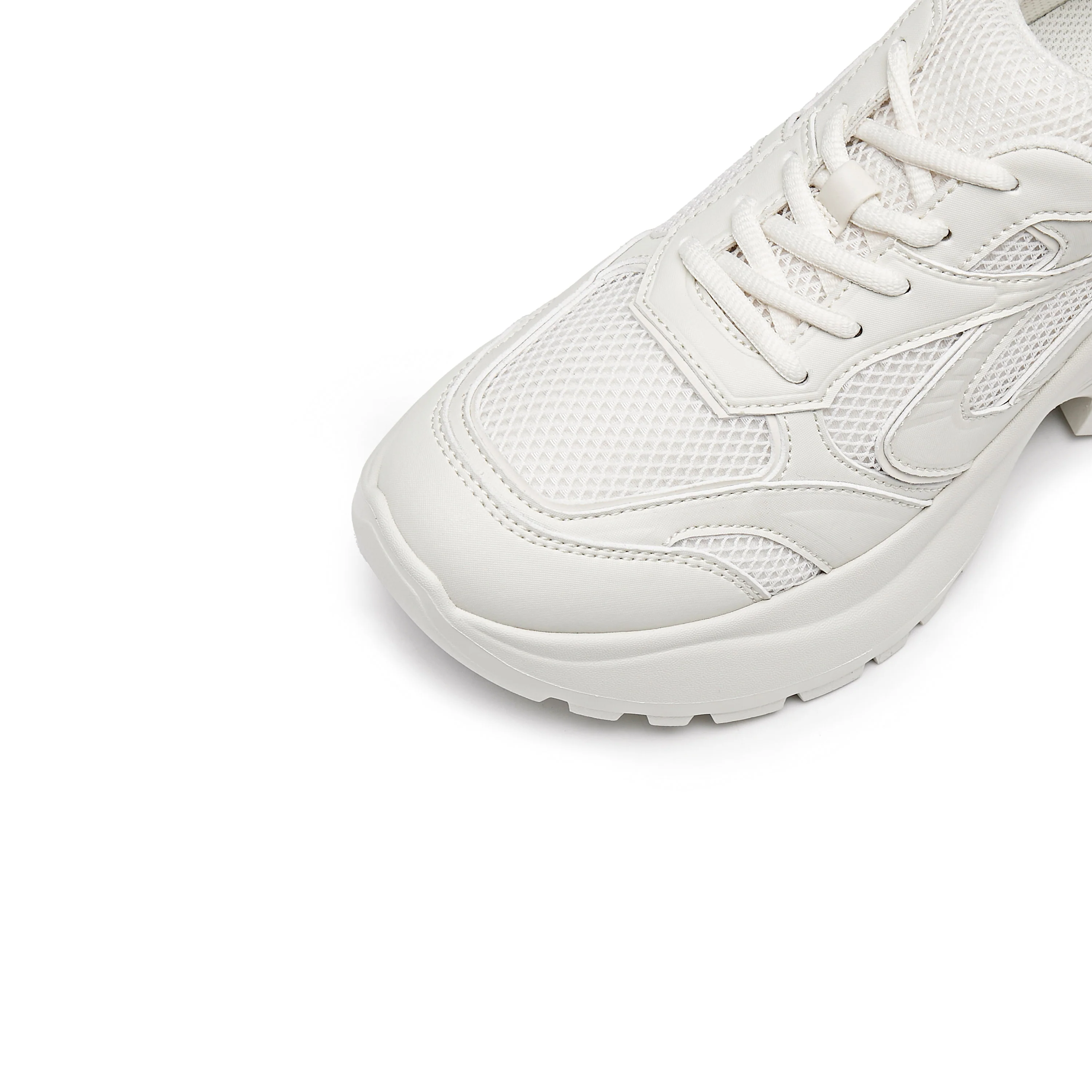 Light Beige Meshed Chunky Sneakers - Image 5