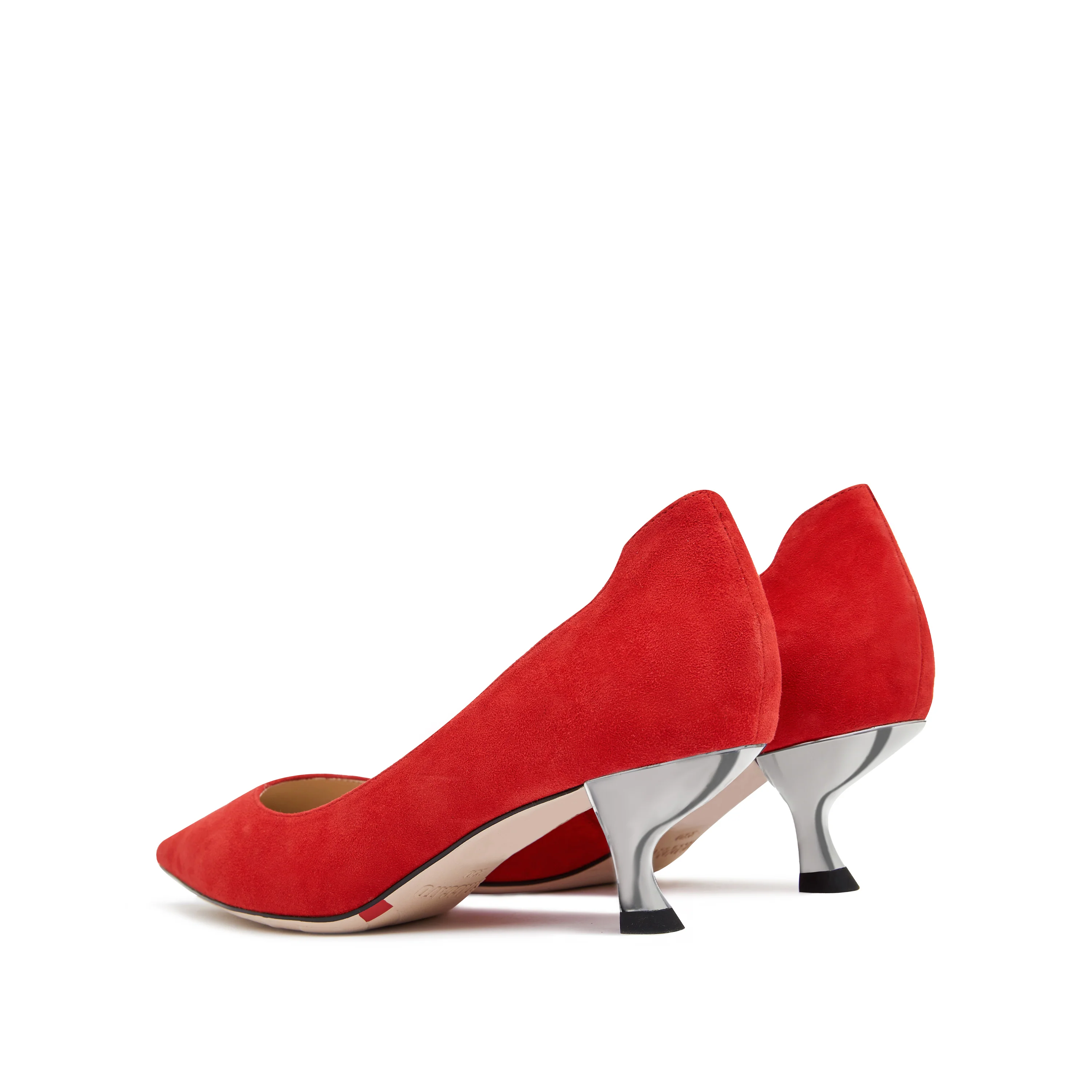 Red Suede Pointy Pumps - Image 3