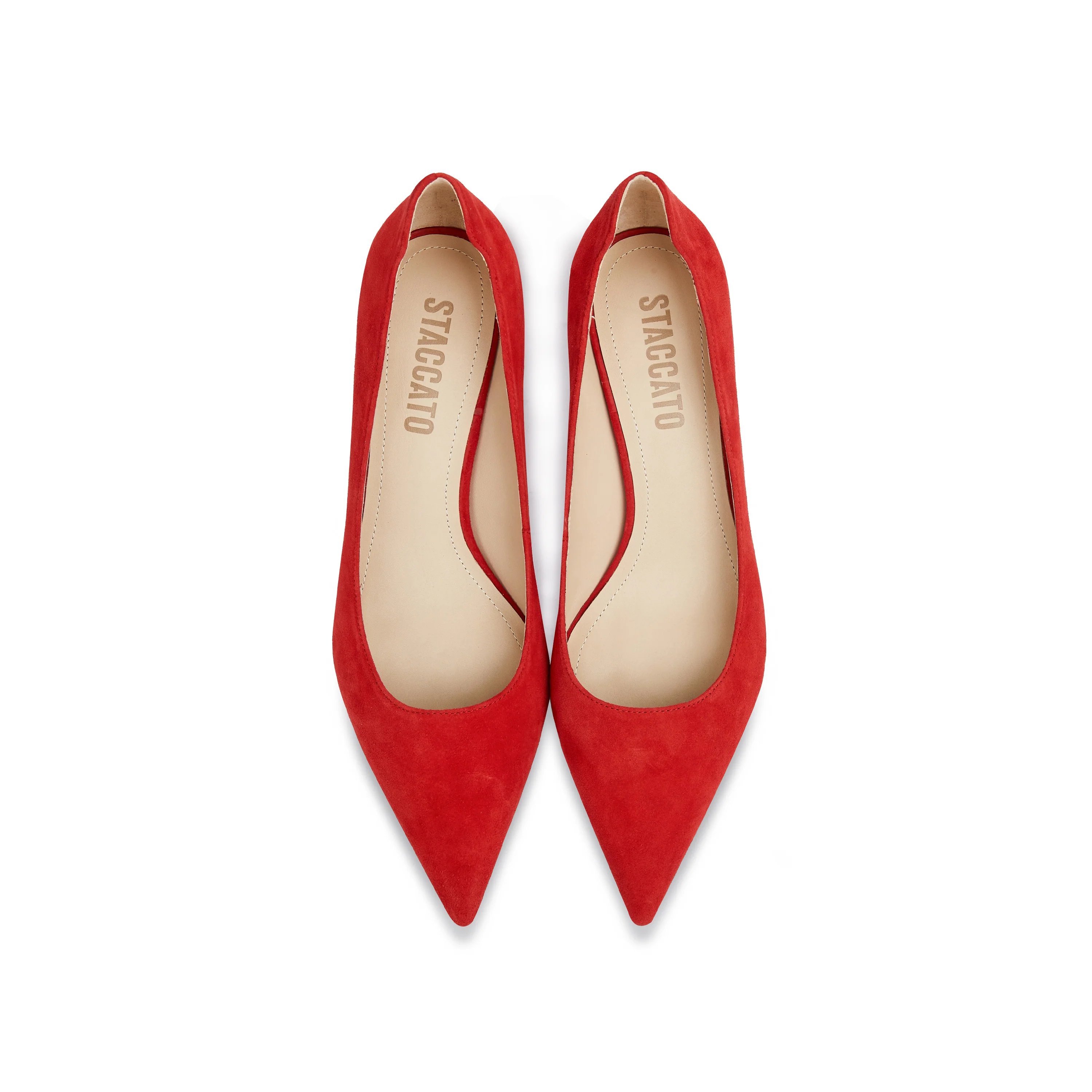 Red Suede Pointy Pumps - Image 4