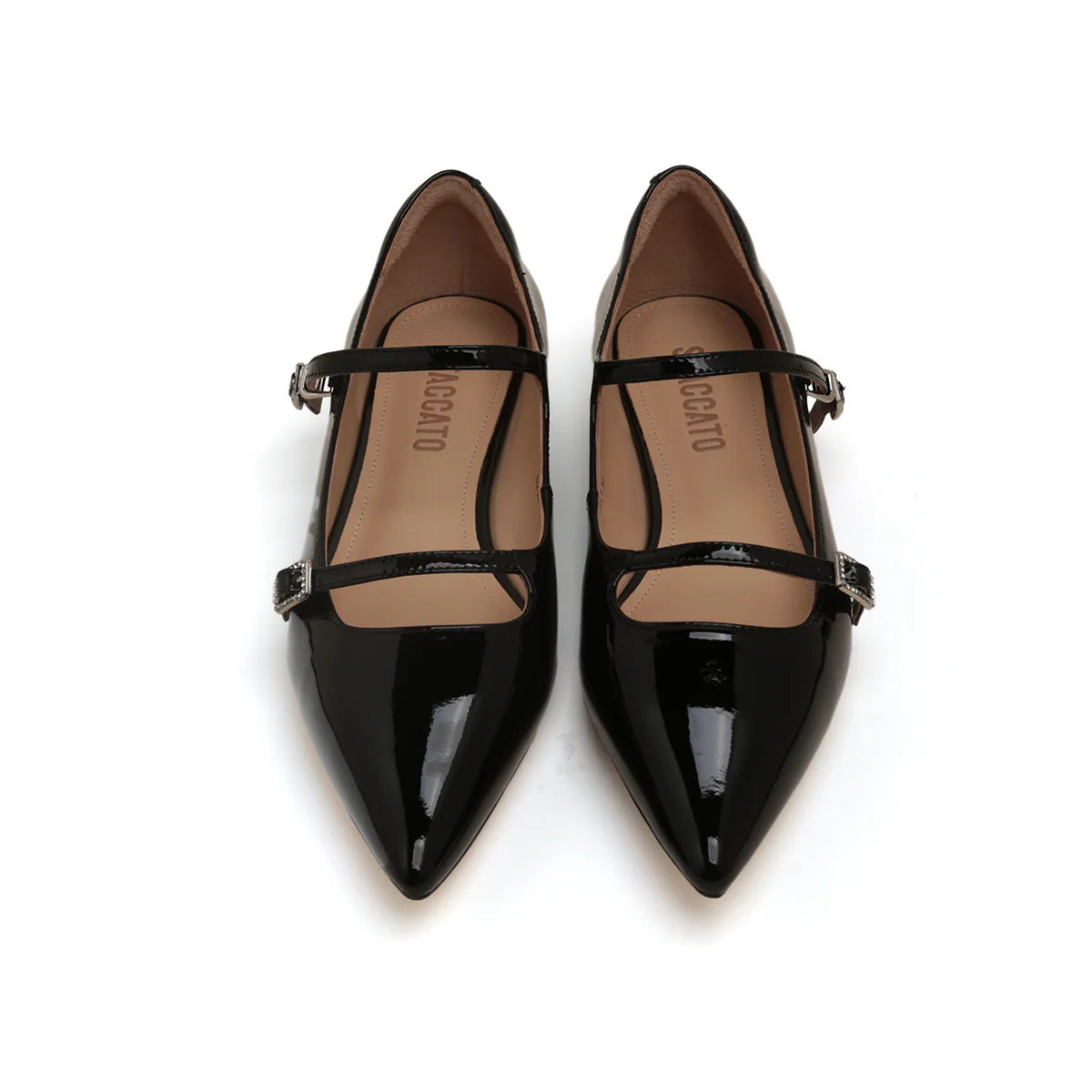 Pointy Black Crystal buckle Mary Jane Flats - Image 5