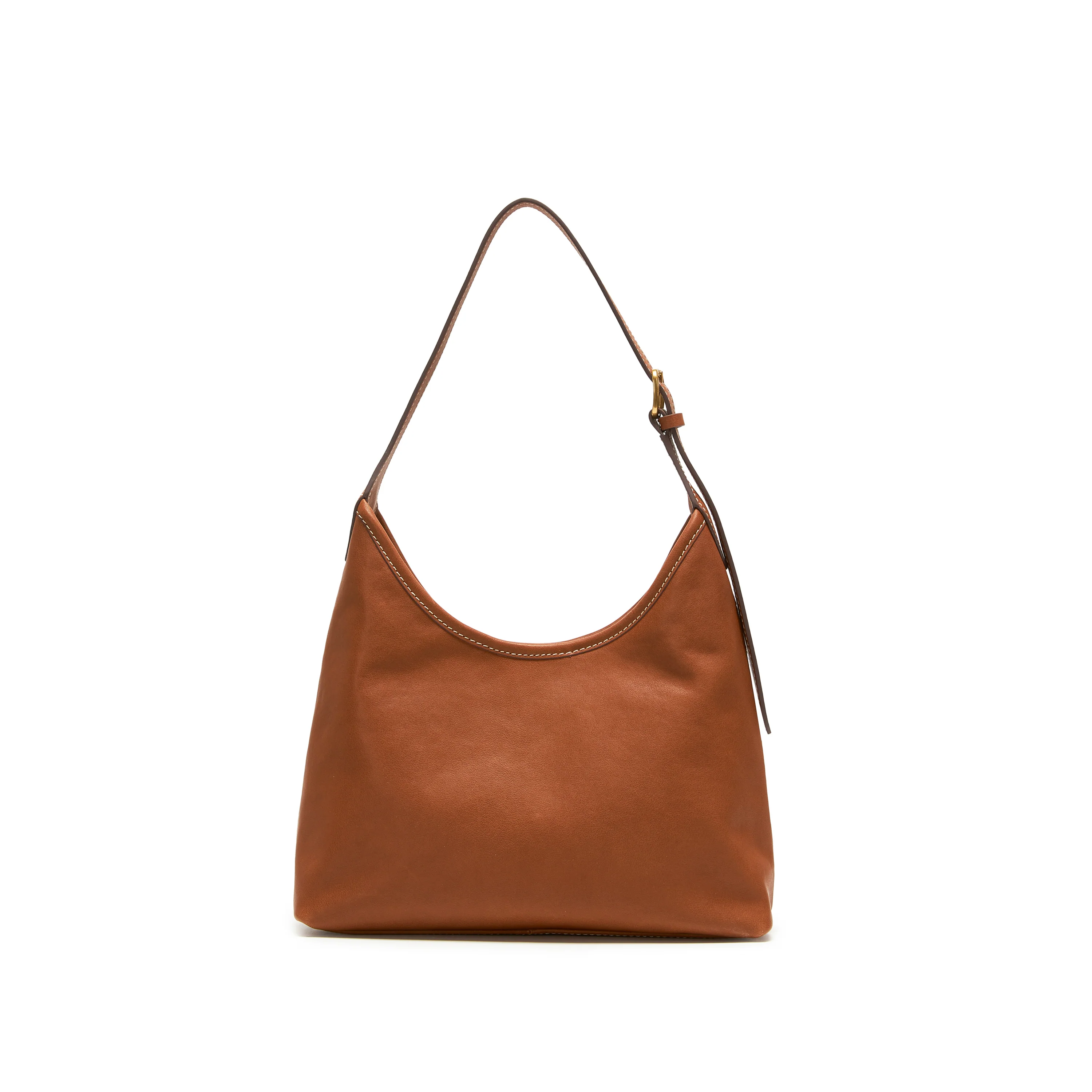 Brown Vintage Lucky Charm Leather Hobo Bag - Image 3