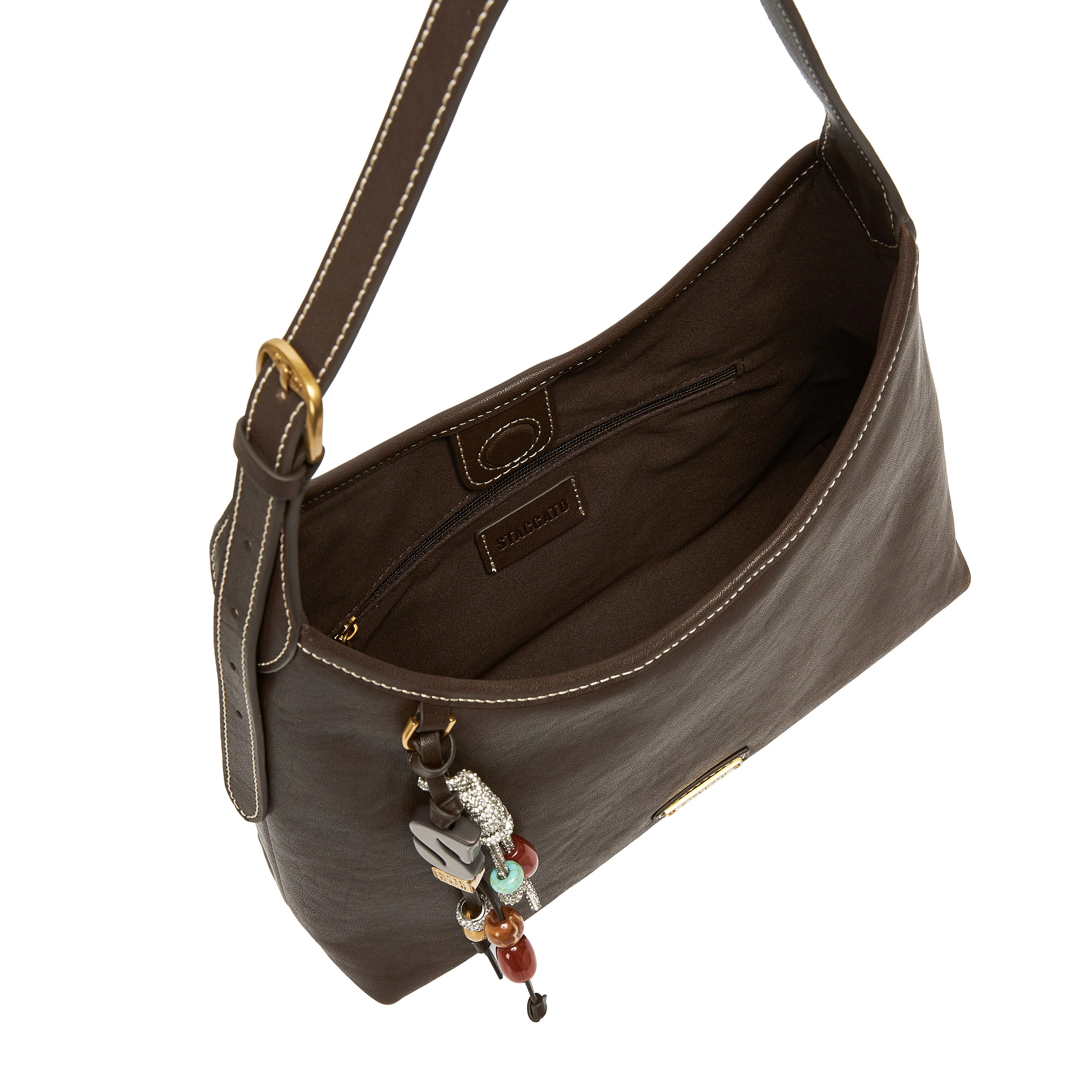 Cafe Noir Lucky Charm Leather Hobo Bag - Image 4