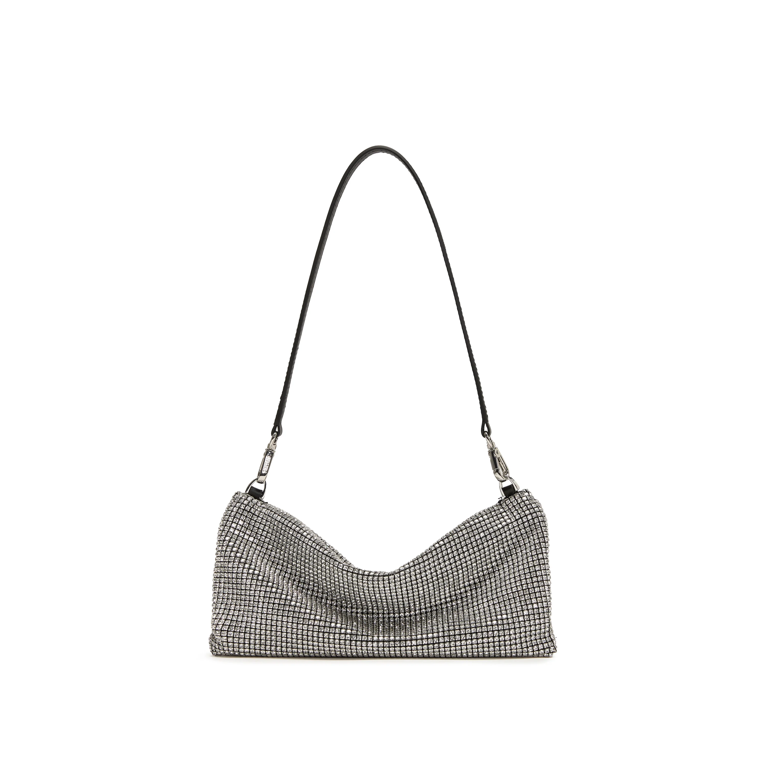 Girly White Crystal Leather Handbag - Image 3