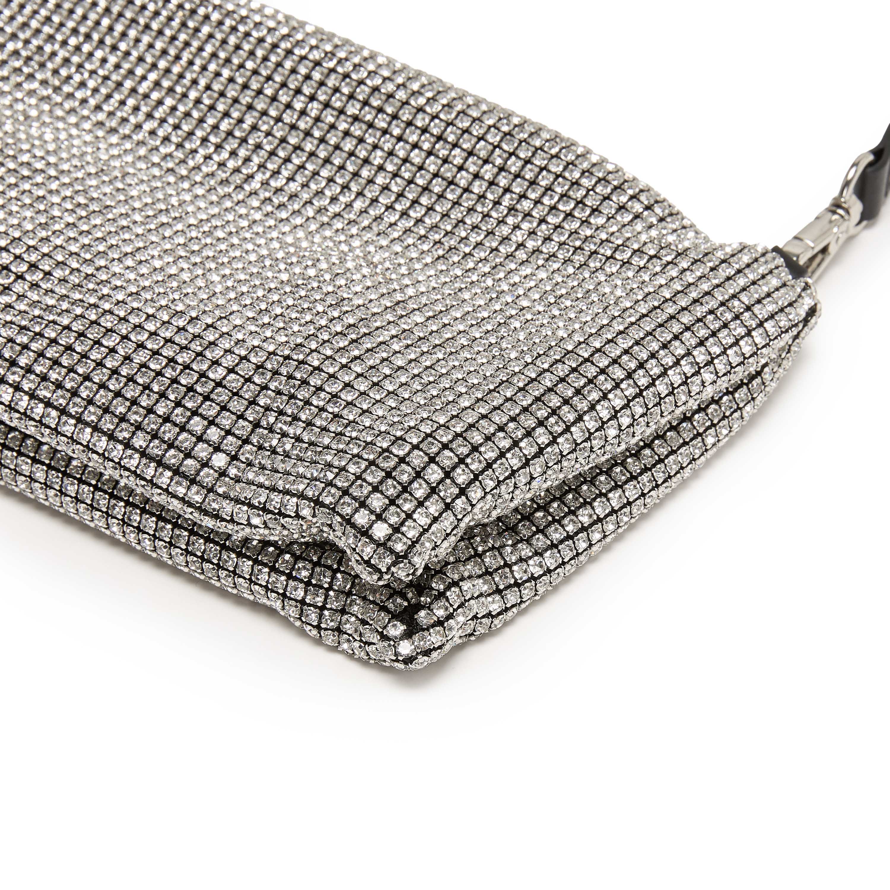 Girly White Crystal Leather Handbag - Image 5