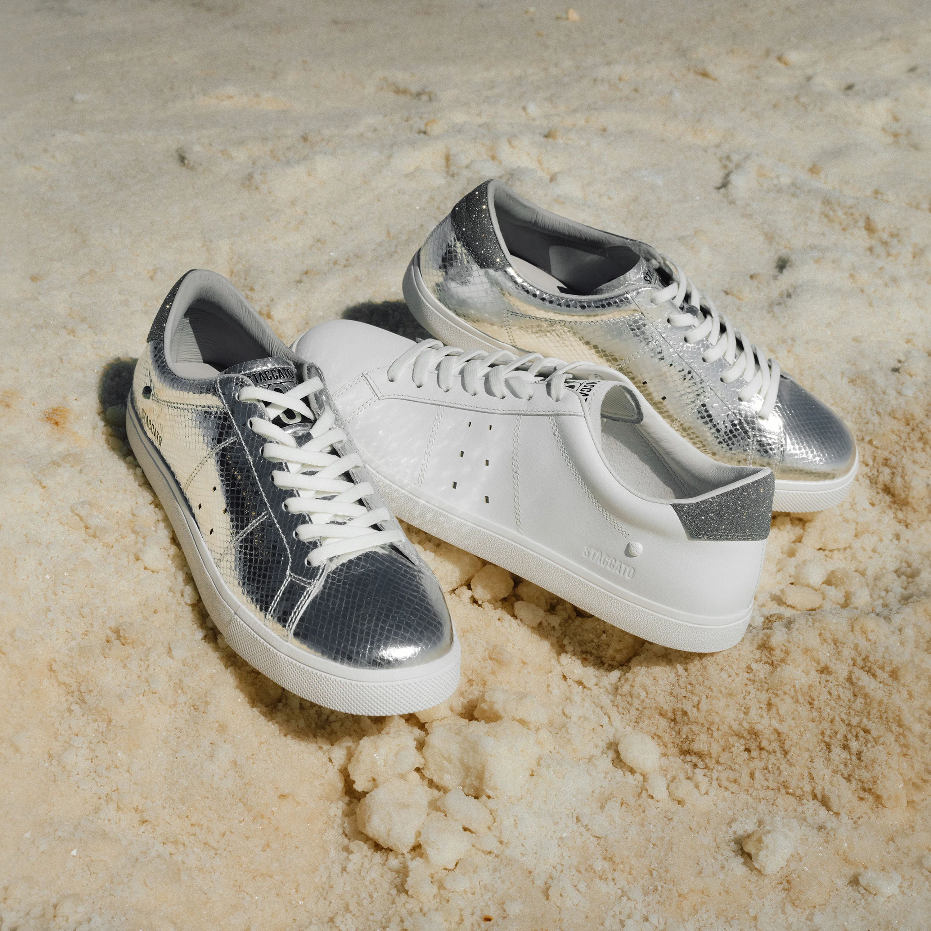 Silver Bettles Leather Lace Up Runner - Image 6