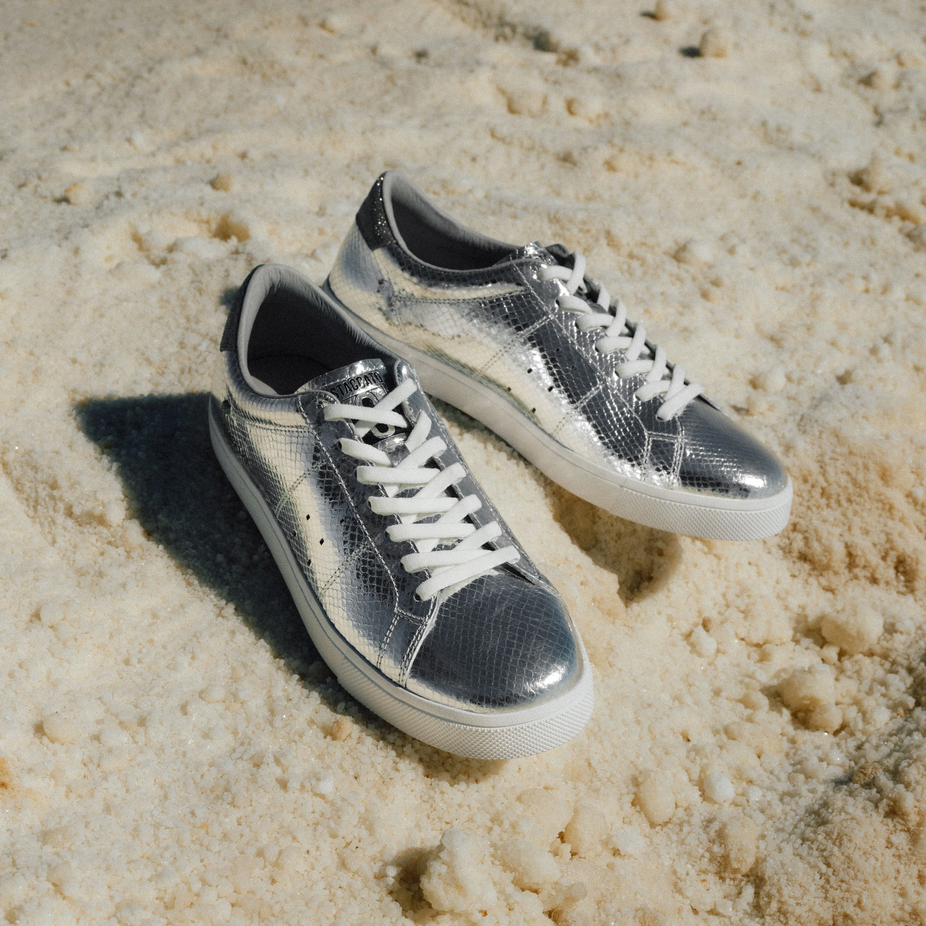 Silver Bettles Leather Lace Up Runner - Image 7