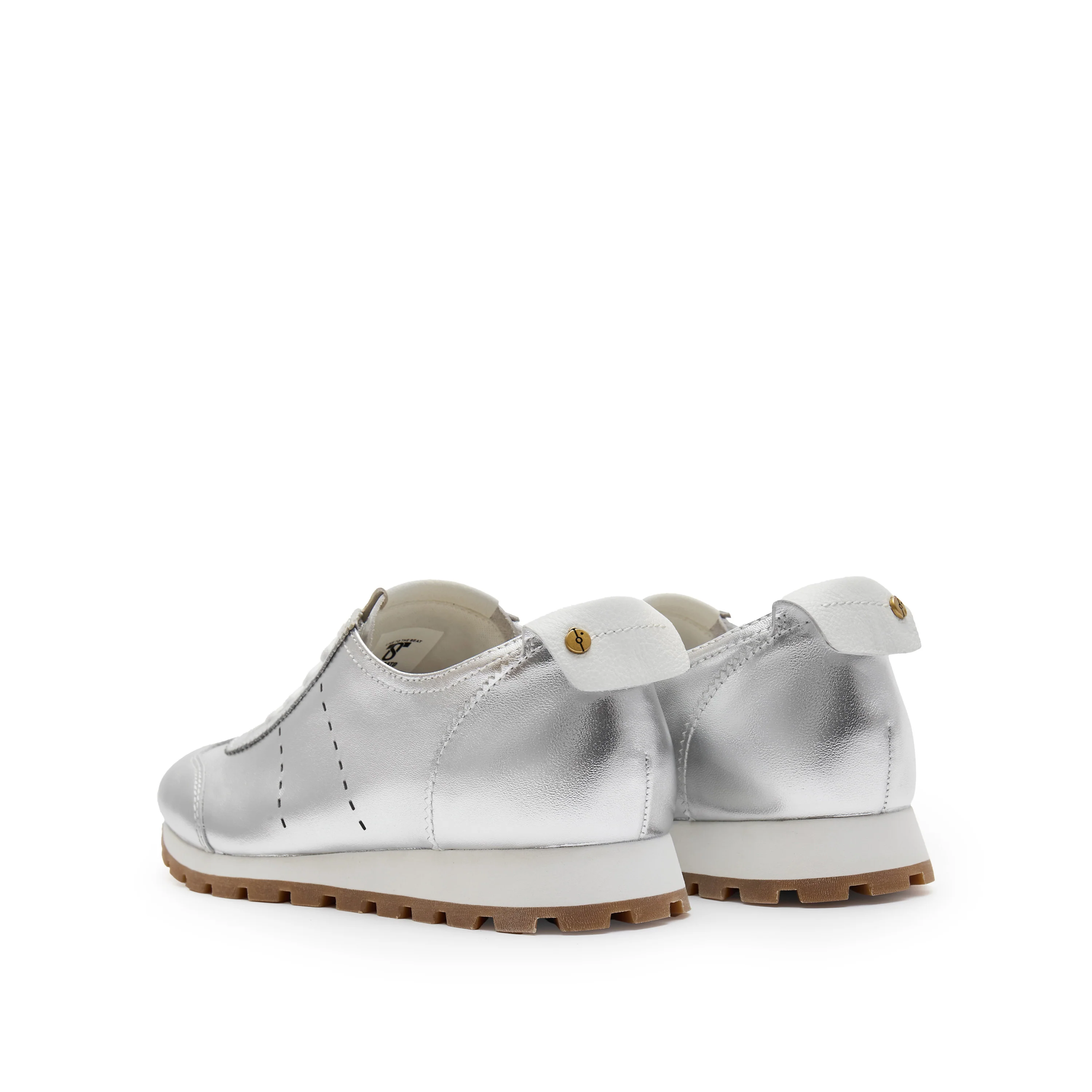 Silver Leather Slim- cut Lace-up Runner - Image 3