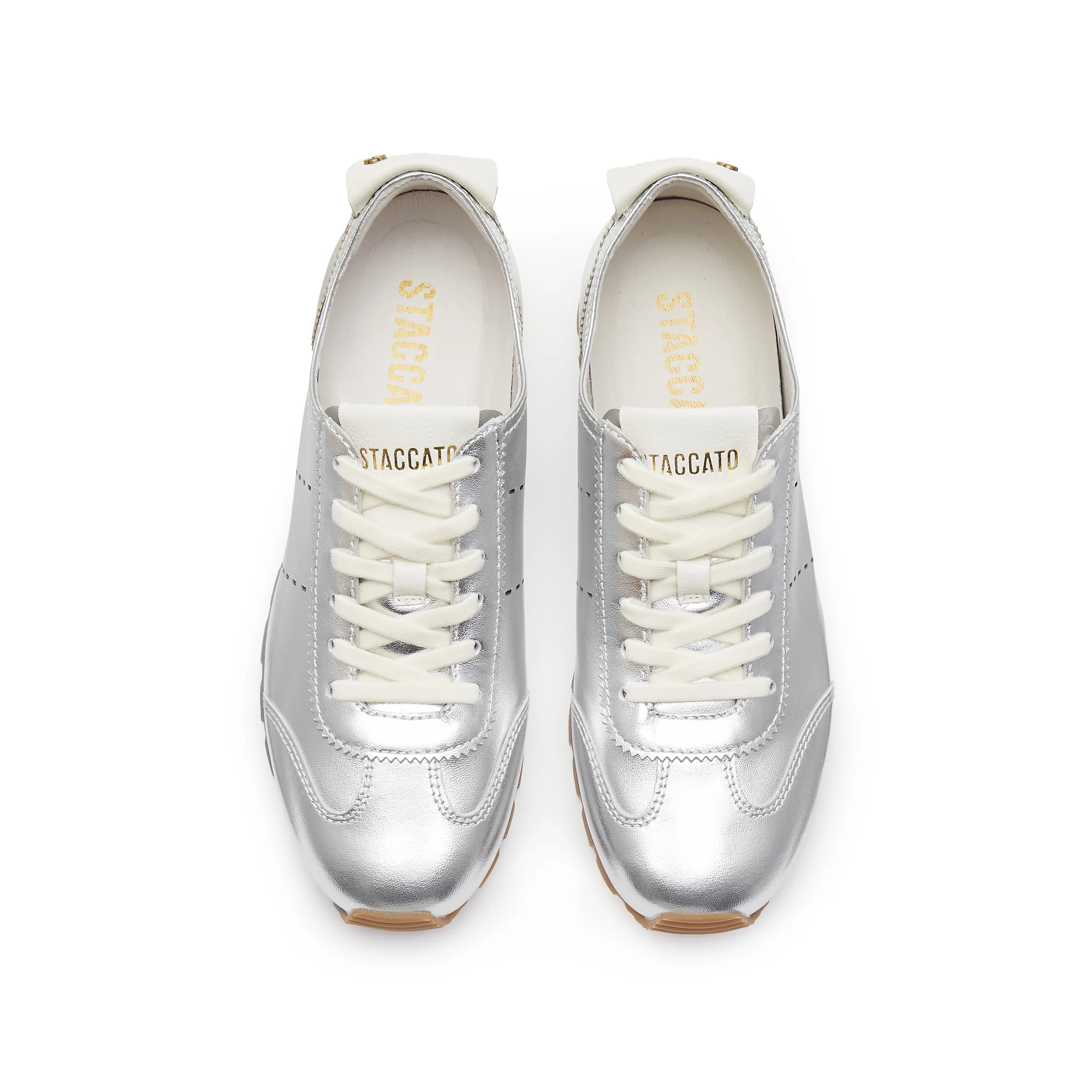 Silver Leather Slim- cut Lace-up Runner - Image 4