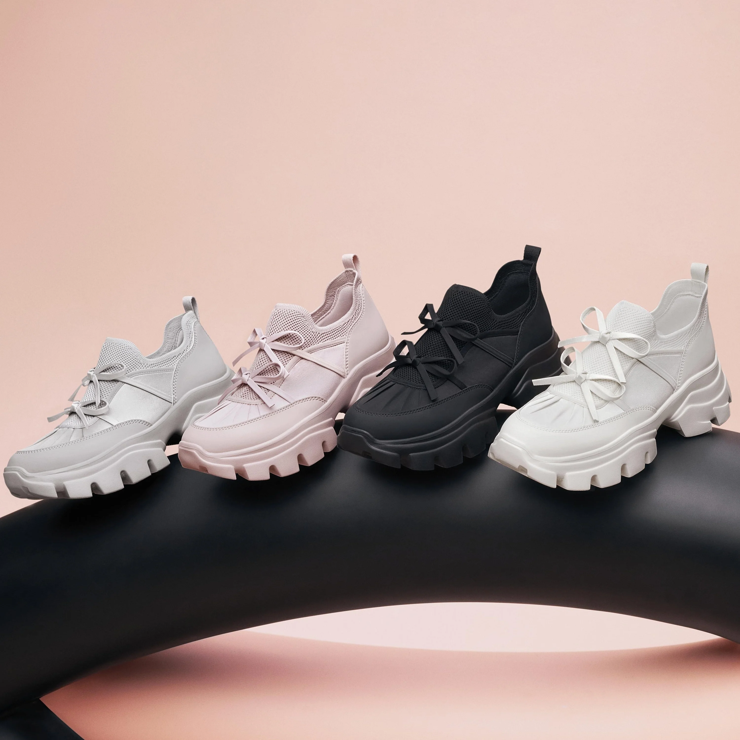 Pastel Bows Satin Chunky Sneakers - Image 10