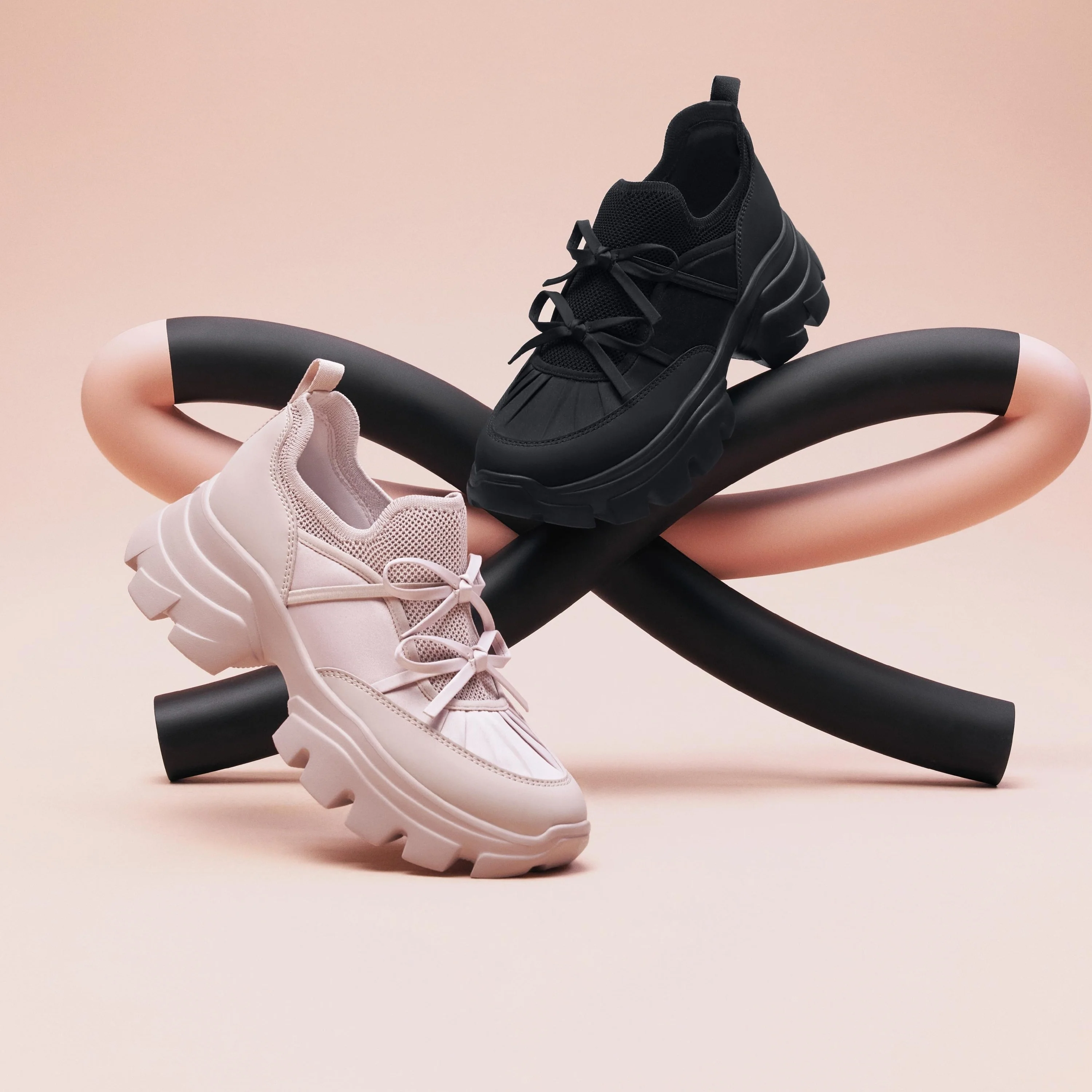 Pastel Bows Satin Chunky Sneakers - Image 8