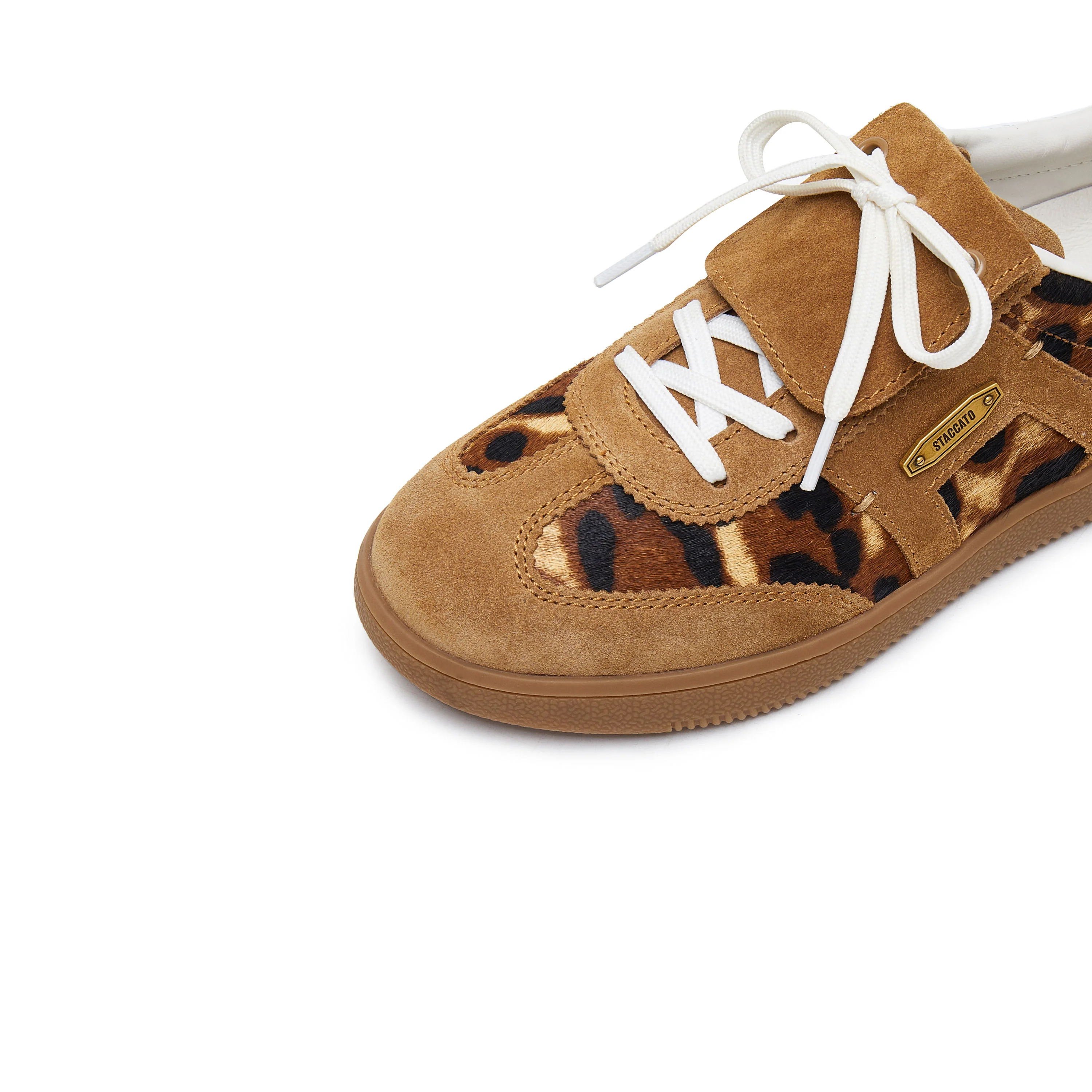 Leopard Lace-Up Detachable Tongue Sneakers - Image 5