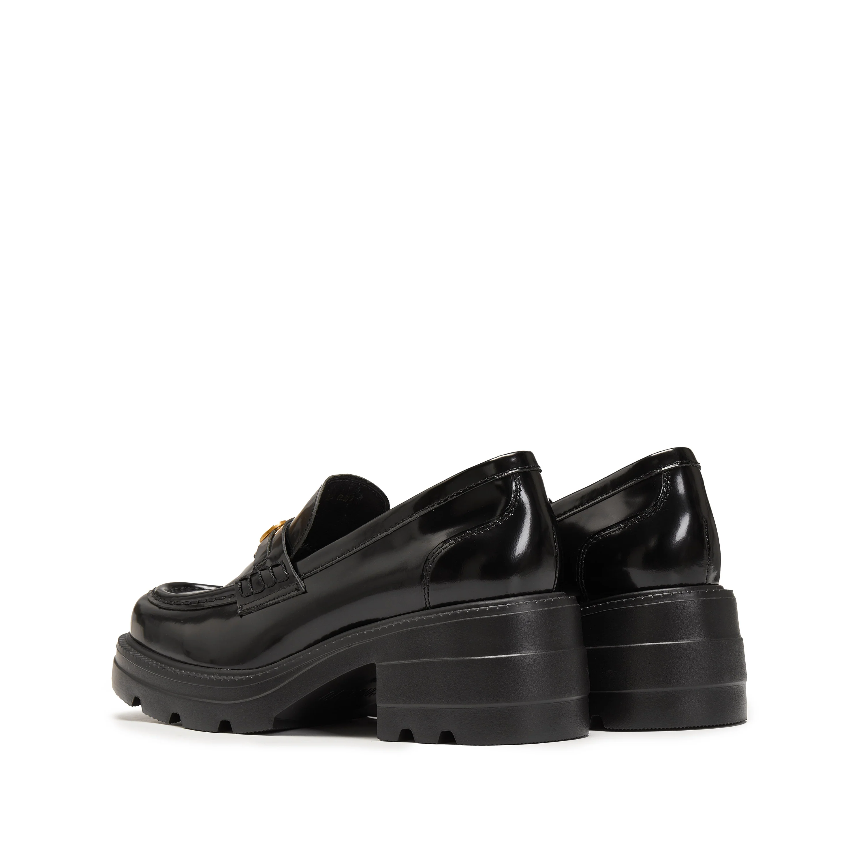 Black ST Lucky Coin Classic Flatform Loafers - Image 3