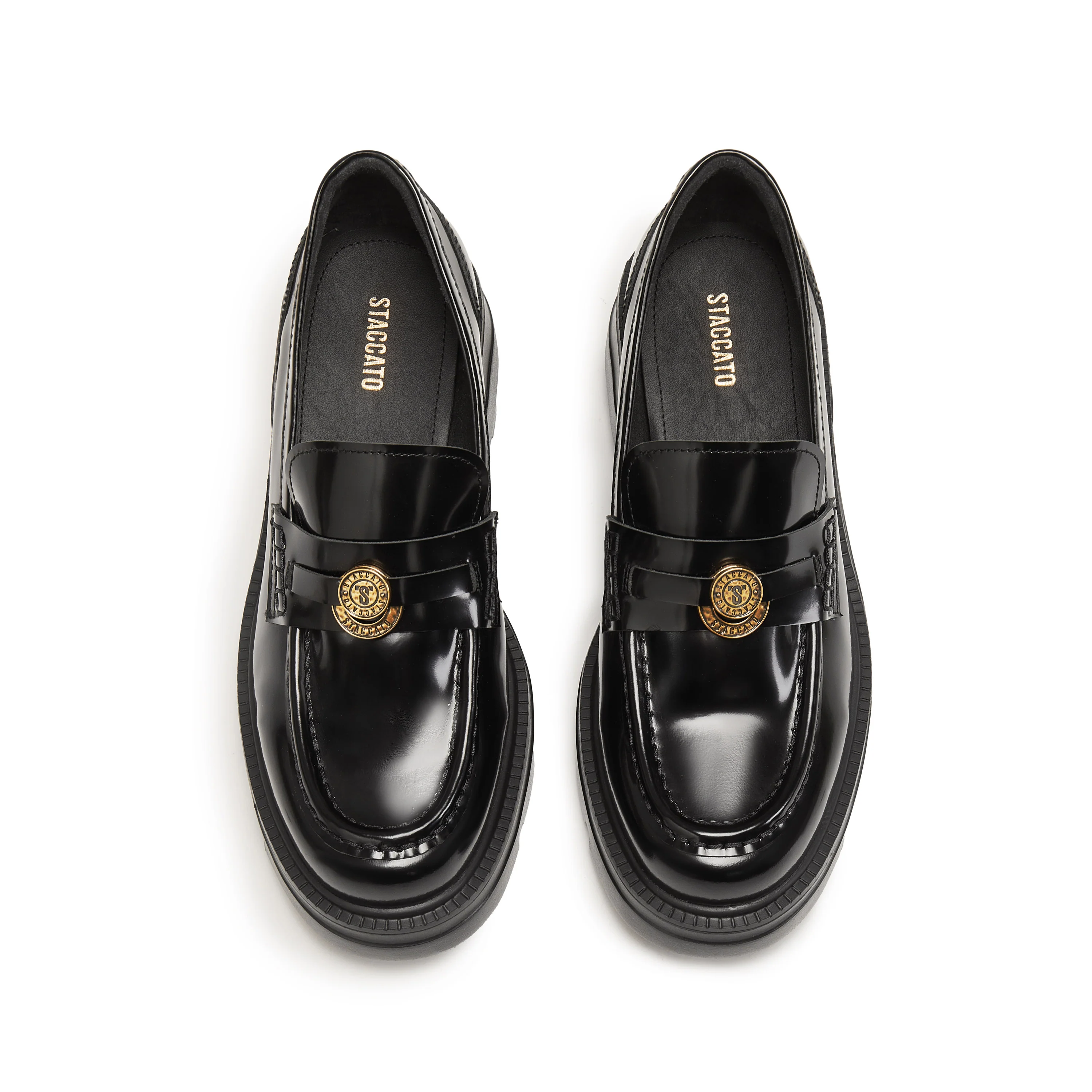 Black ST Lucky Coin Classic Flatform Loafers - Image 4