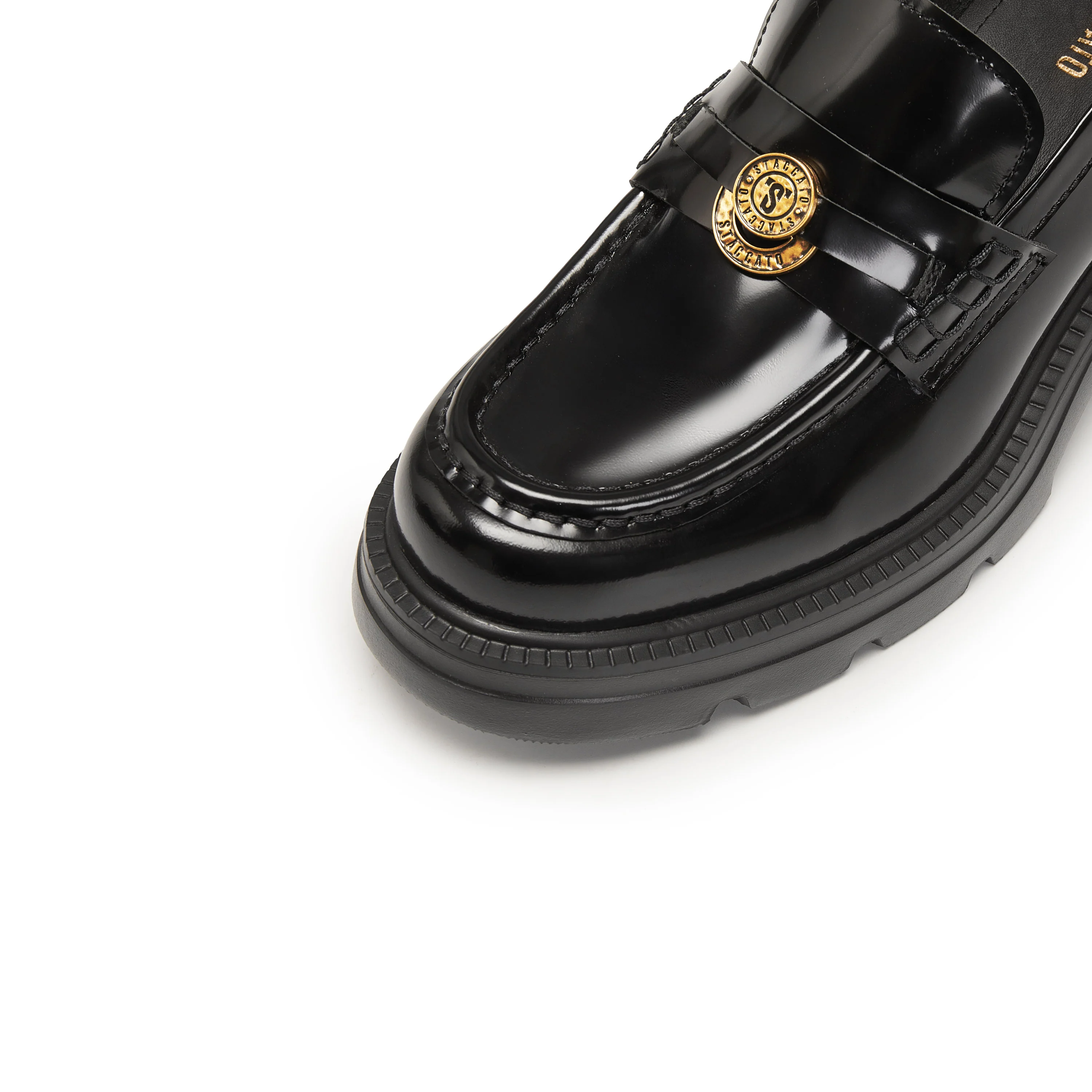 Black ST Lucky Coin Classic Flatform Loafers - Image 5