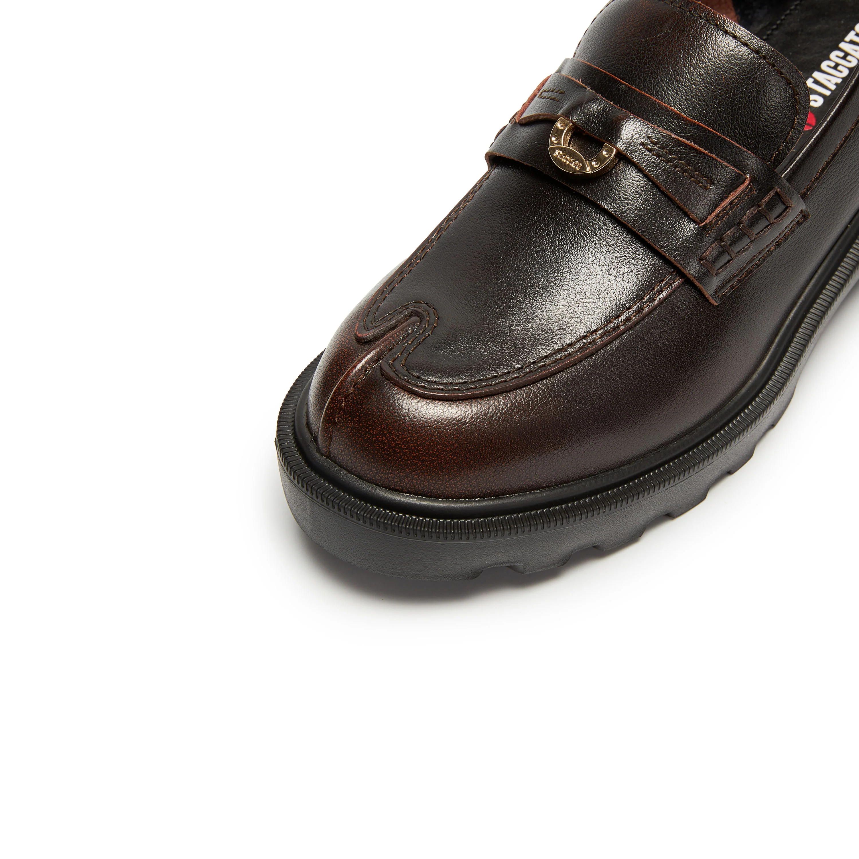 Brown Brushed Lucky Horse Hoof Loafers - Image 5