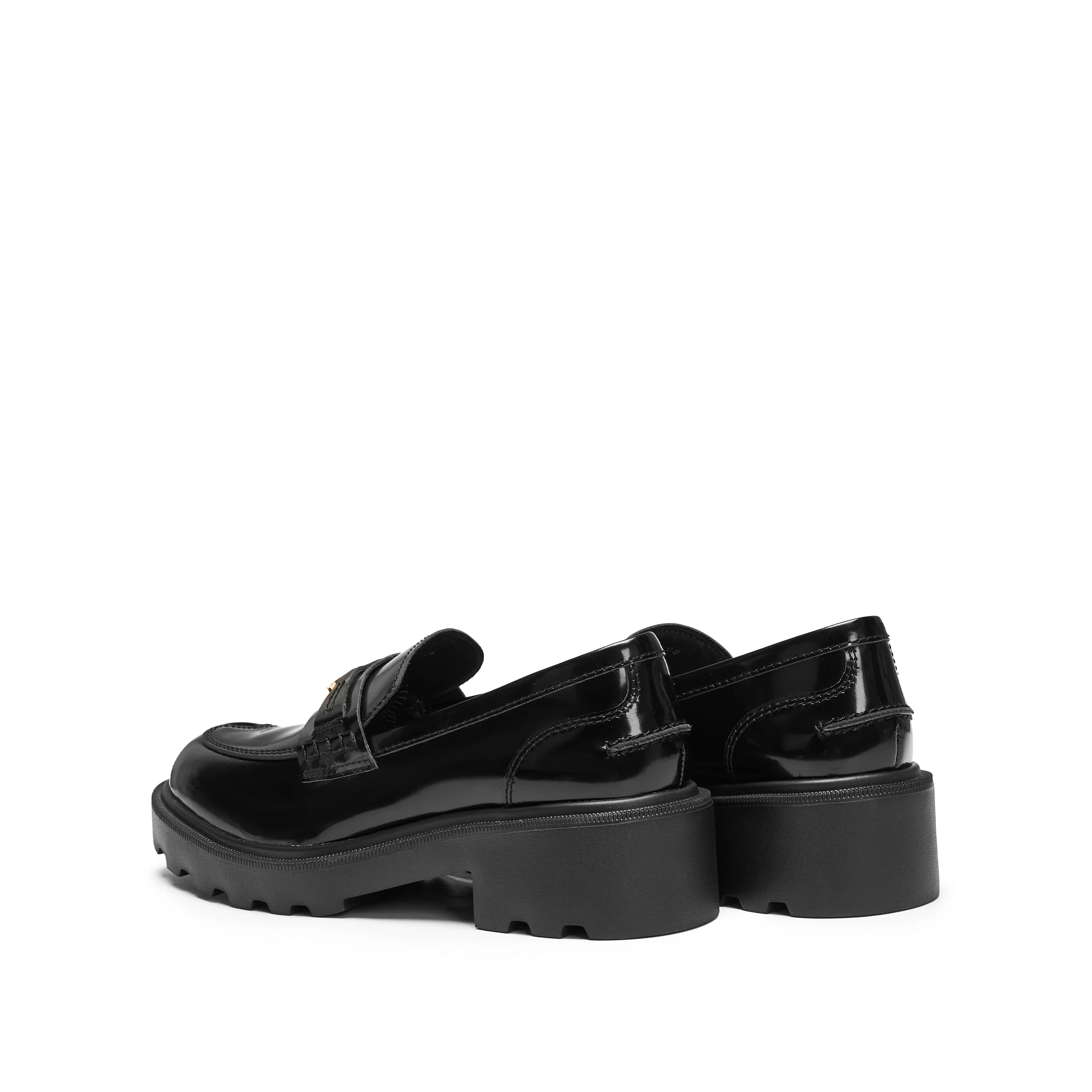 Black Boxy Lucky Horse Hoof Loafers - Image 3