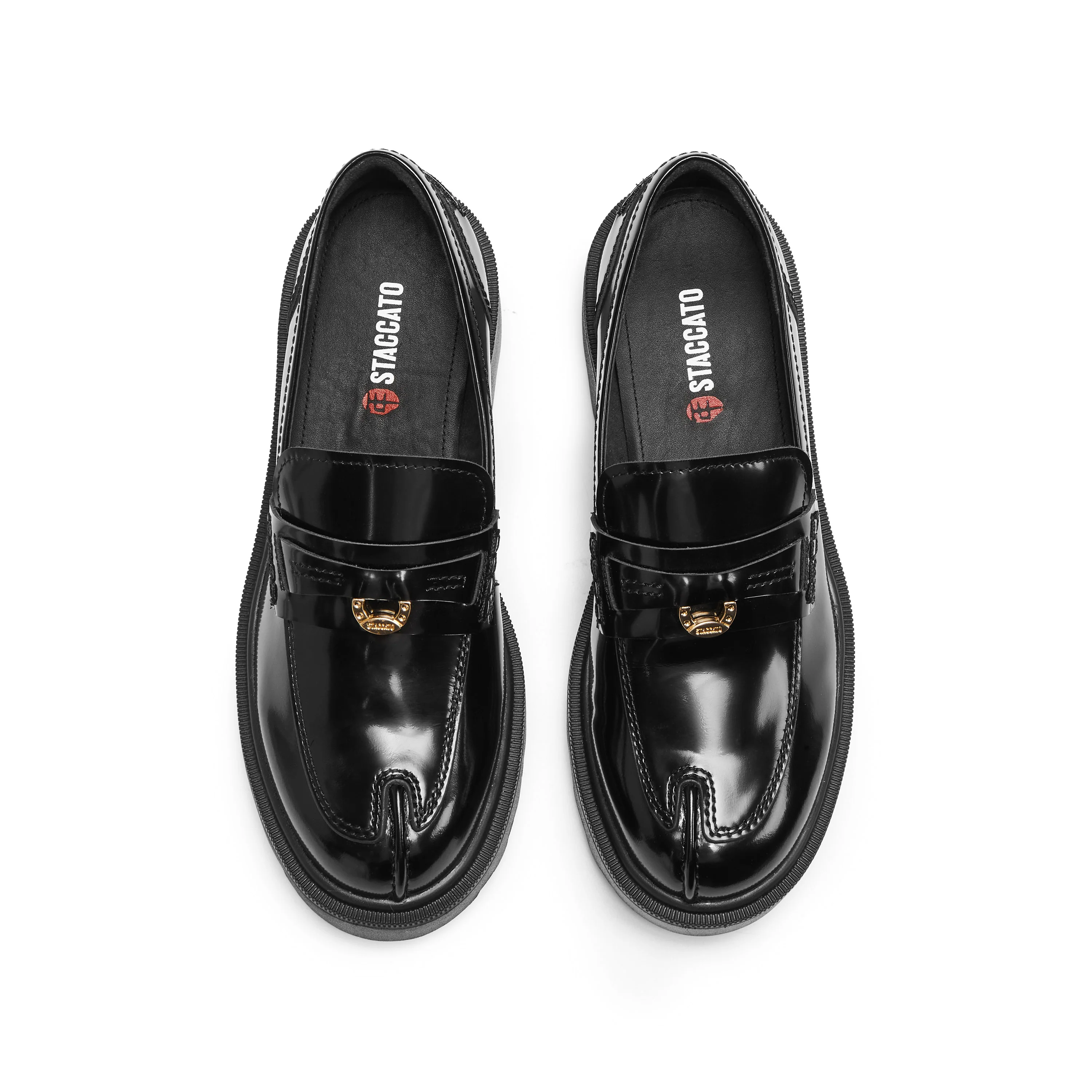 Black Boxy Lucky Horse Hoof Loafers - Image 4