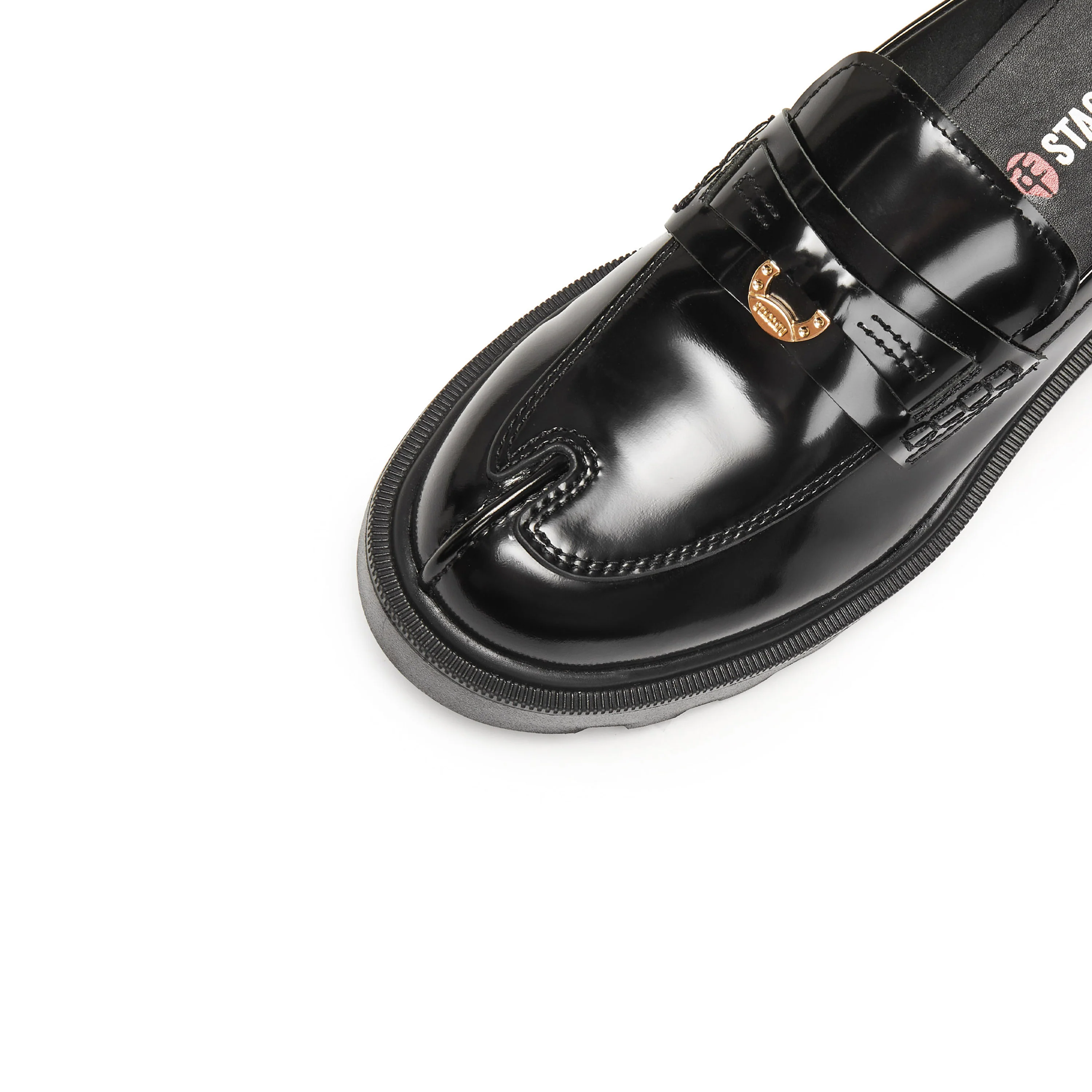 Black Boxy Lucky Horse Hoof Loafers - Image 5