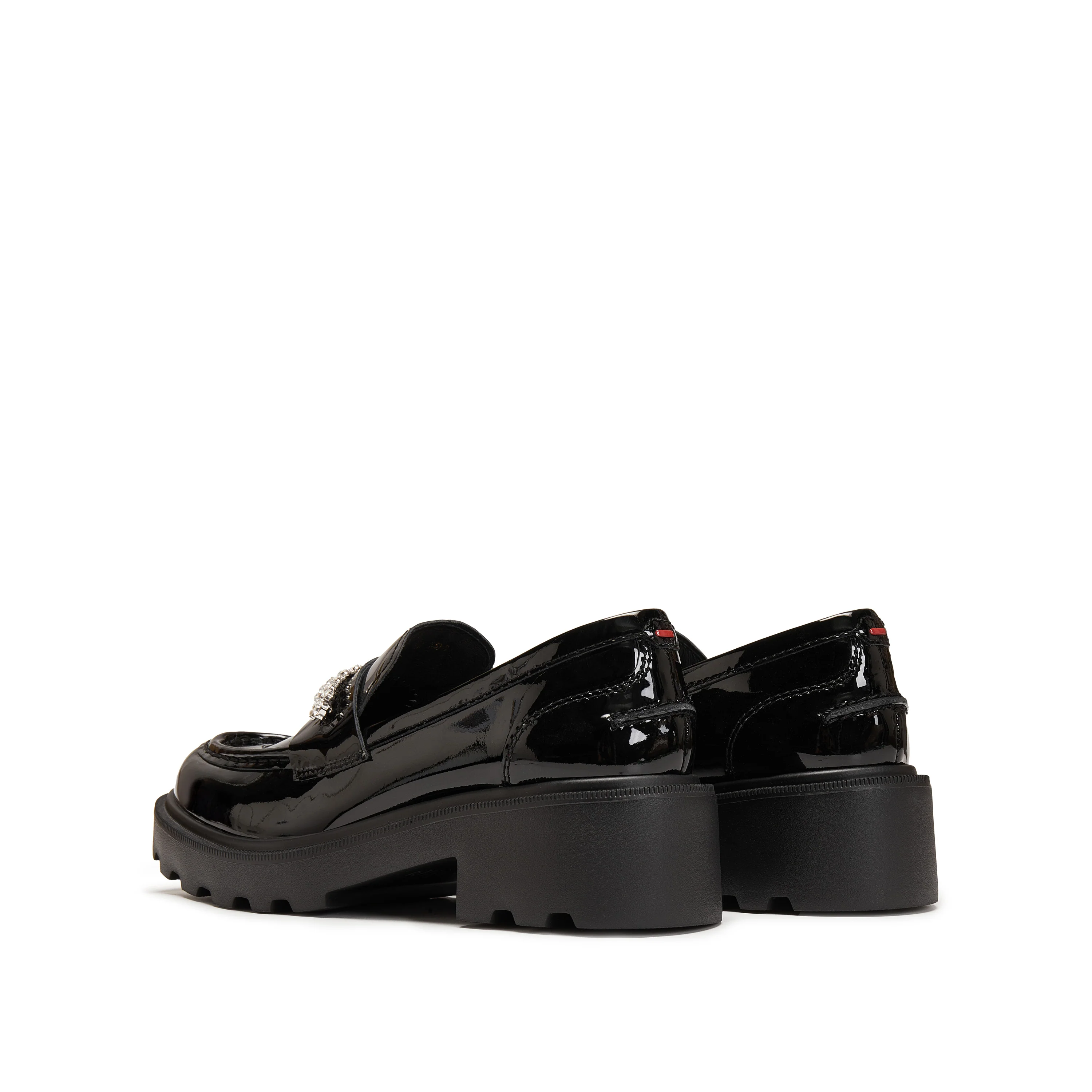 Black ST Golden Strap Buckle Classic Loafers - Image 3