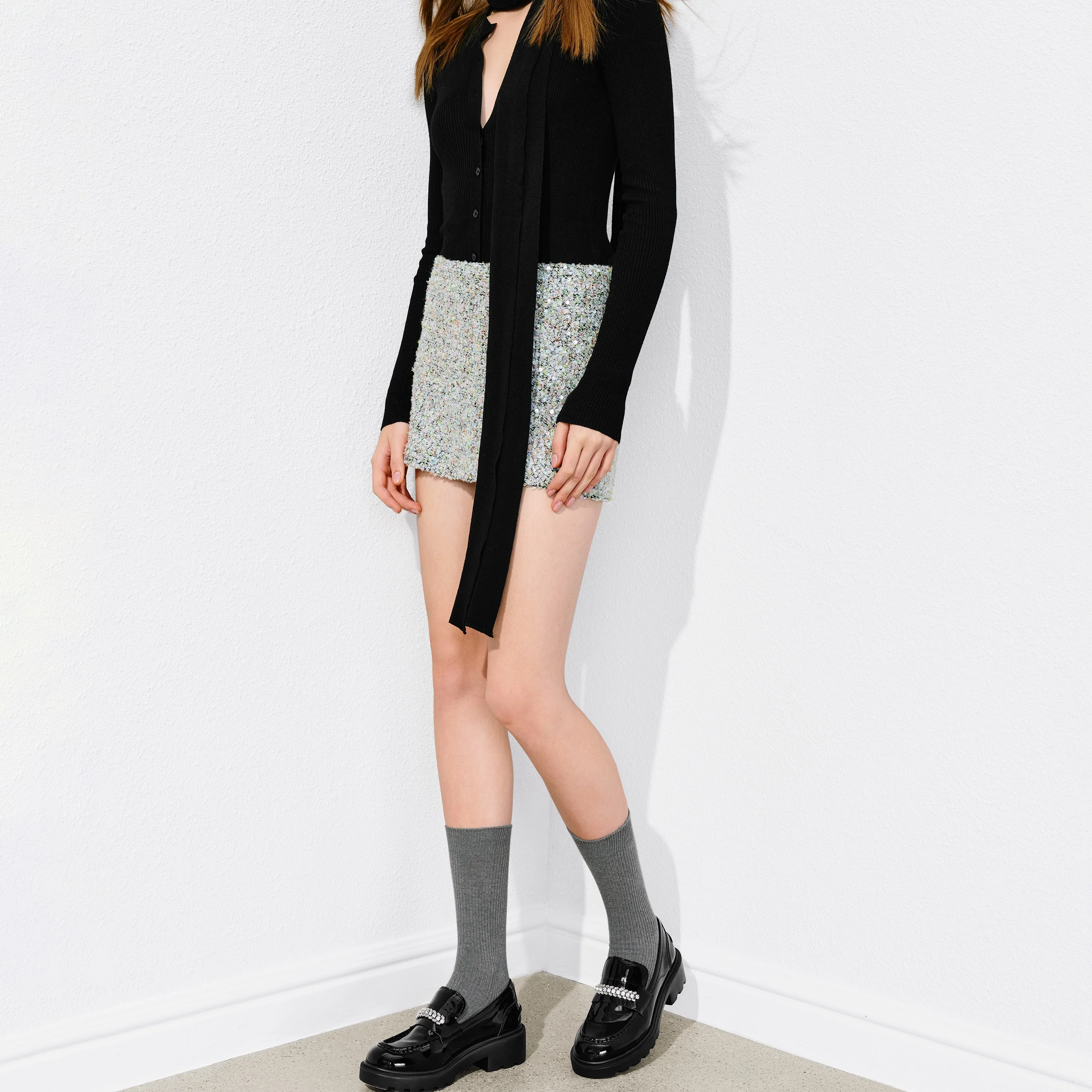 Black ST Golden Strap Buckle Classic Loafers - Image 8