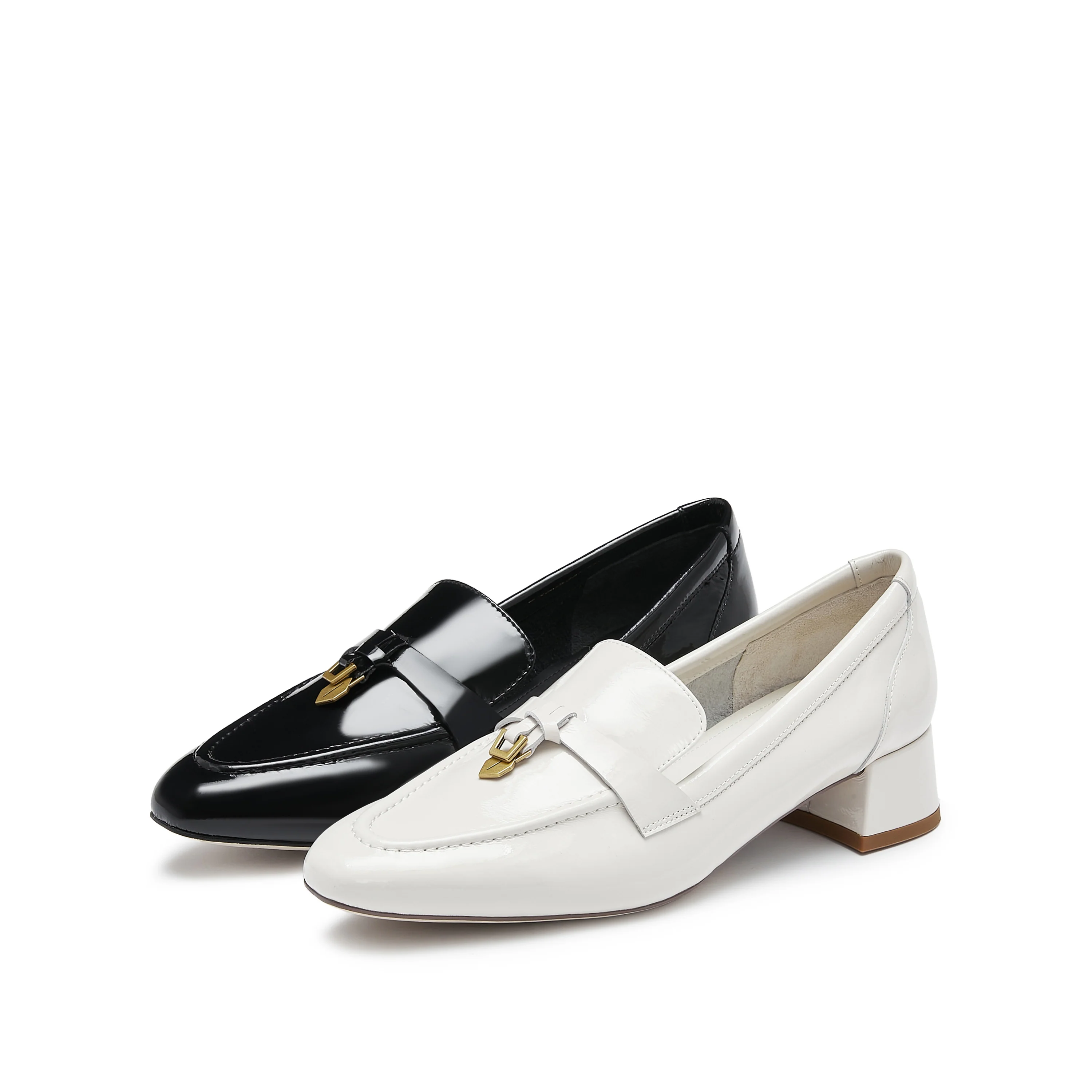Beige Classic Signature Patent Loafers - Image 6