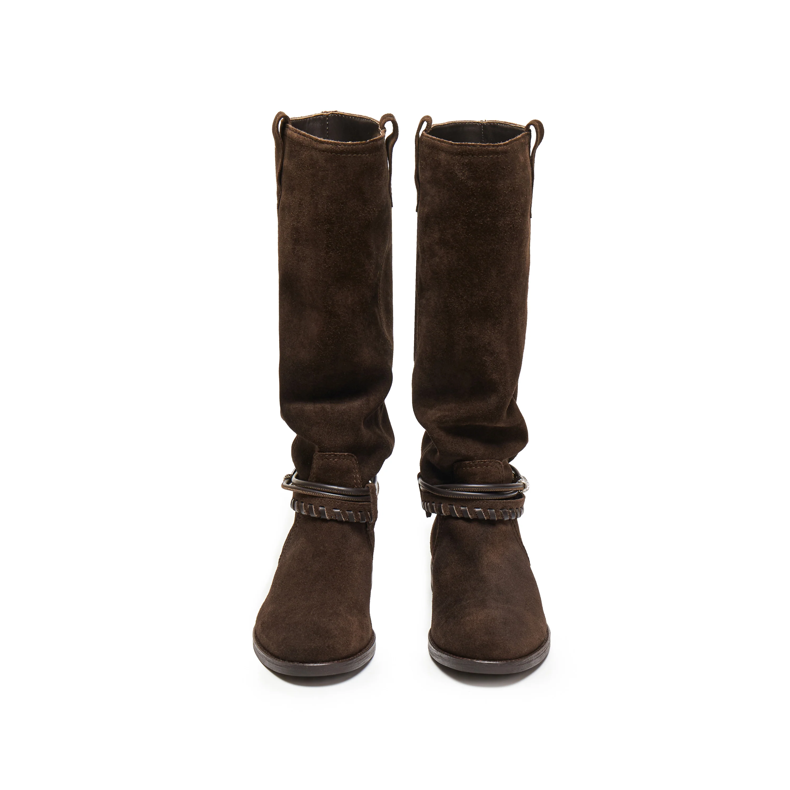 Beads Strappy Brownies Suede Two-way Long Boots - Image 4