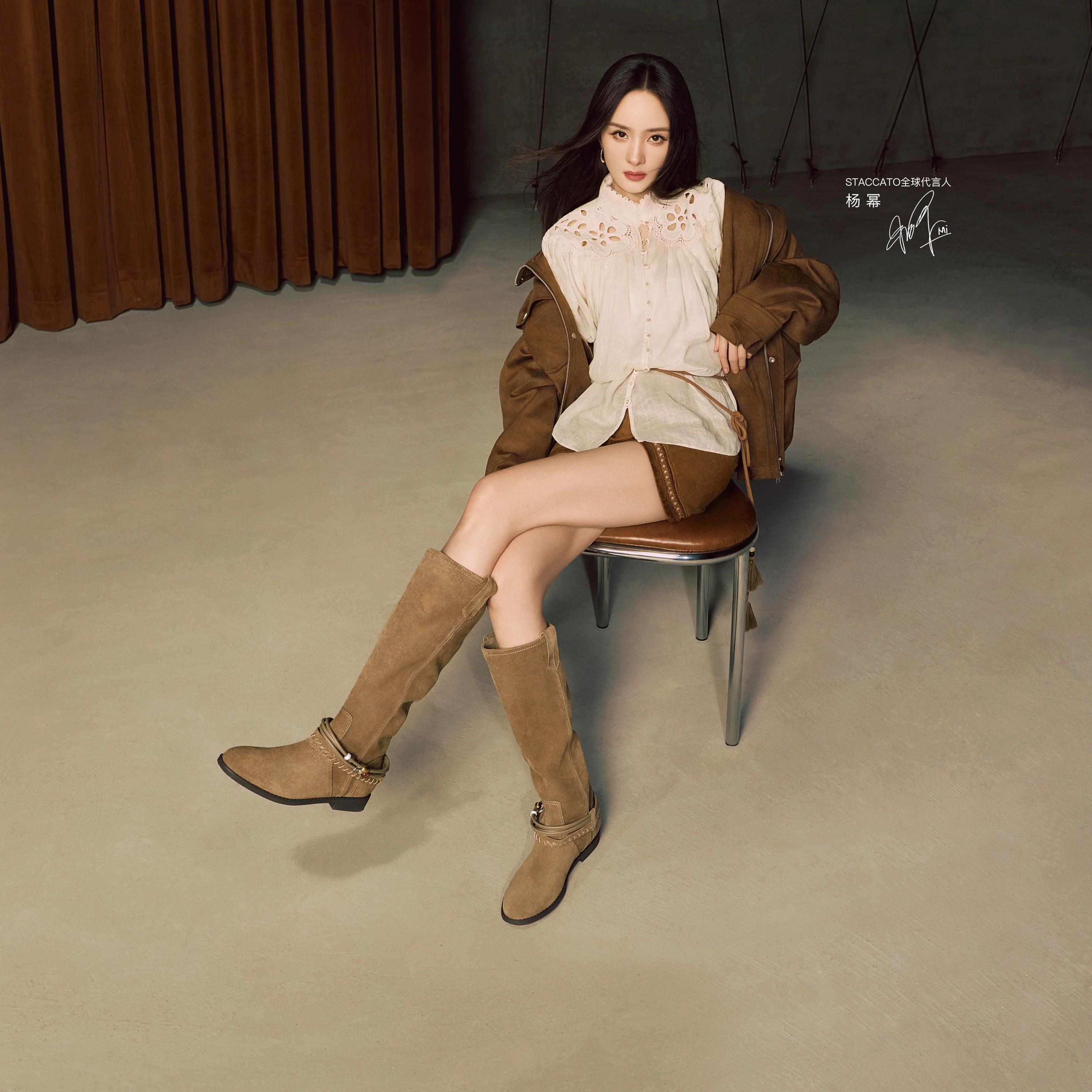 Beads Strappy Brownies Suede Two-way Long Boots - Image 7