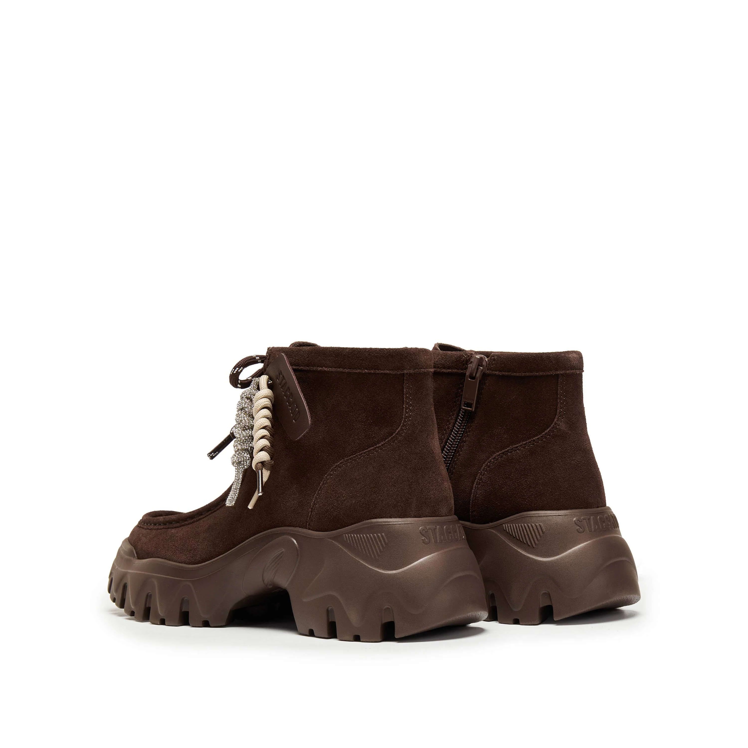Beads Brownies Suede Loafer Worker Boots - Image 3