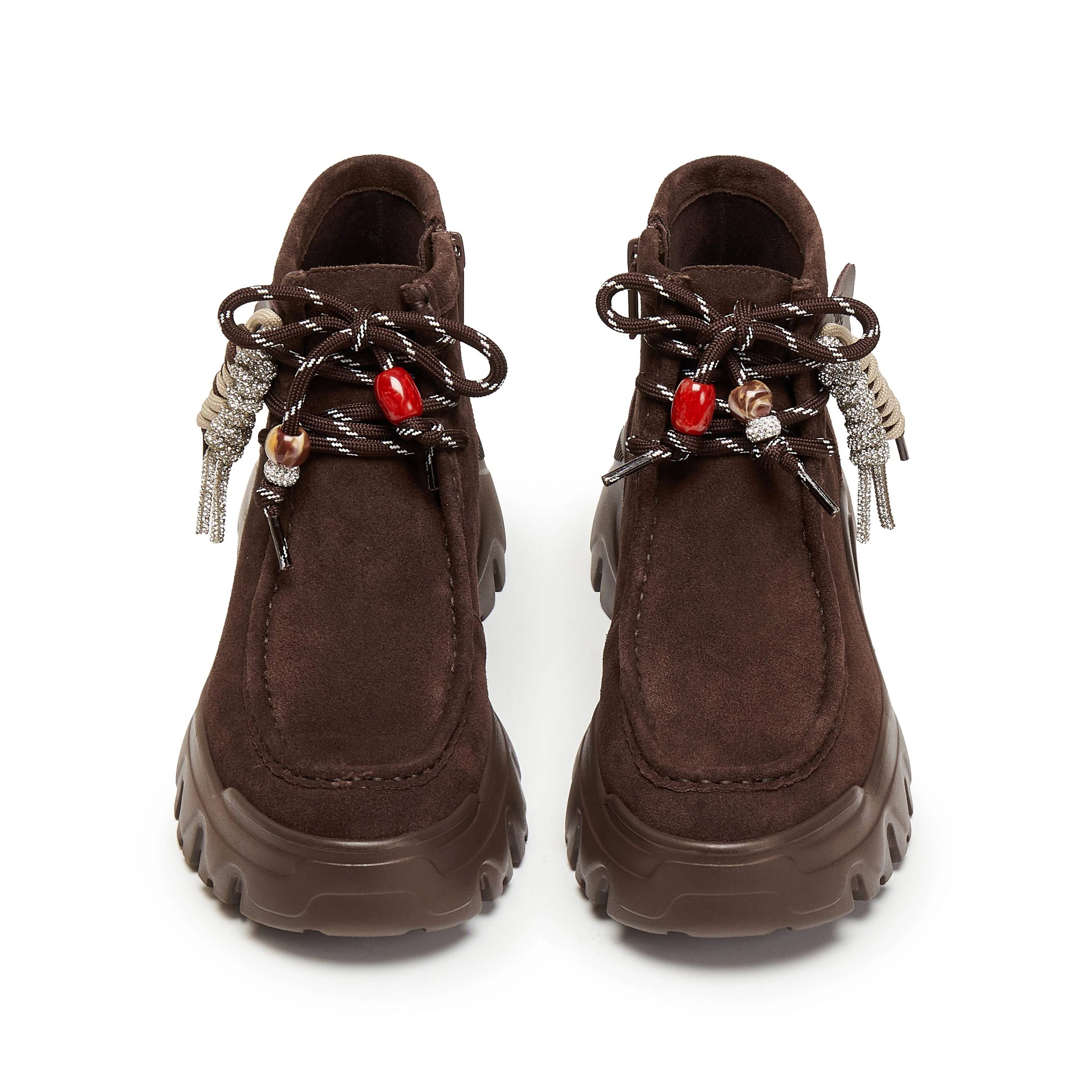 Beads Brownies Suede Loafer Worker Boots - Image 4