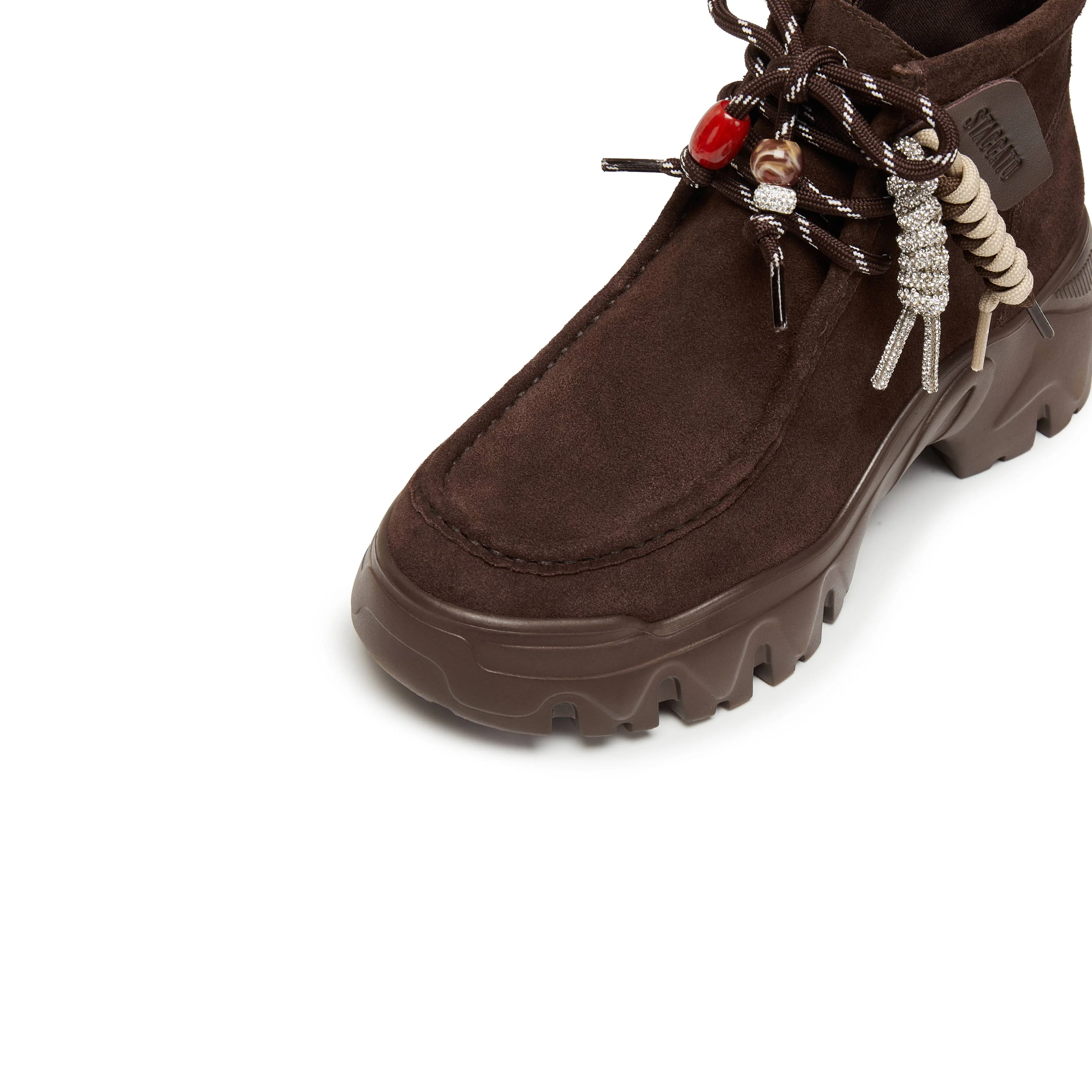 Beads Brownies Suede Loafer Worker Boots - Image 5
