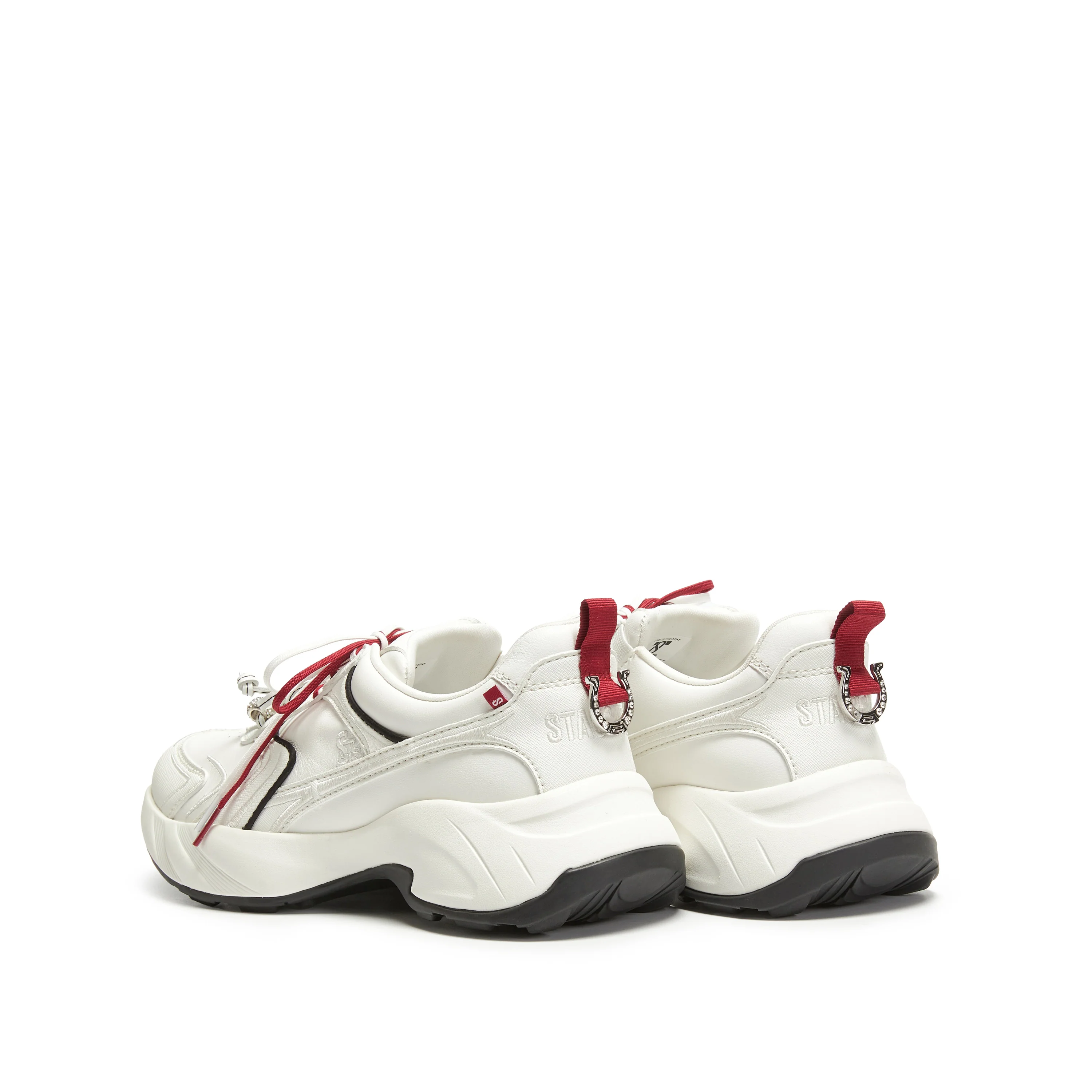 Beige Lucky Horse Hoof Leather Chunky Sneakers - Image 3