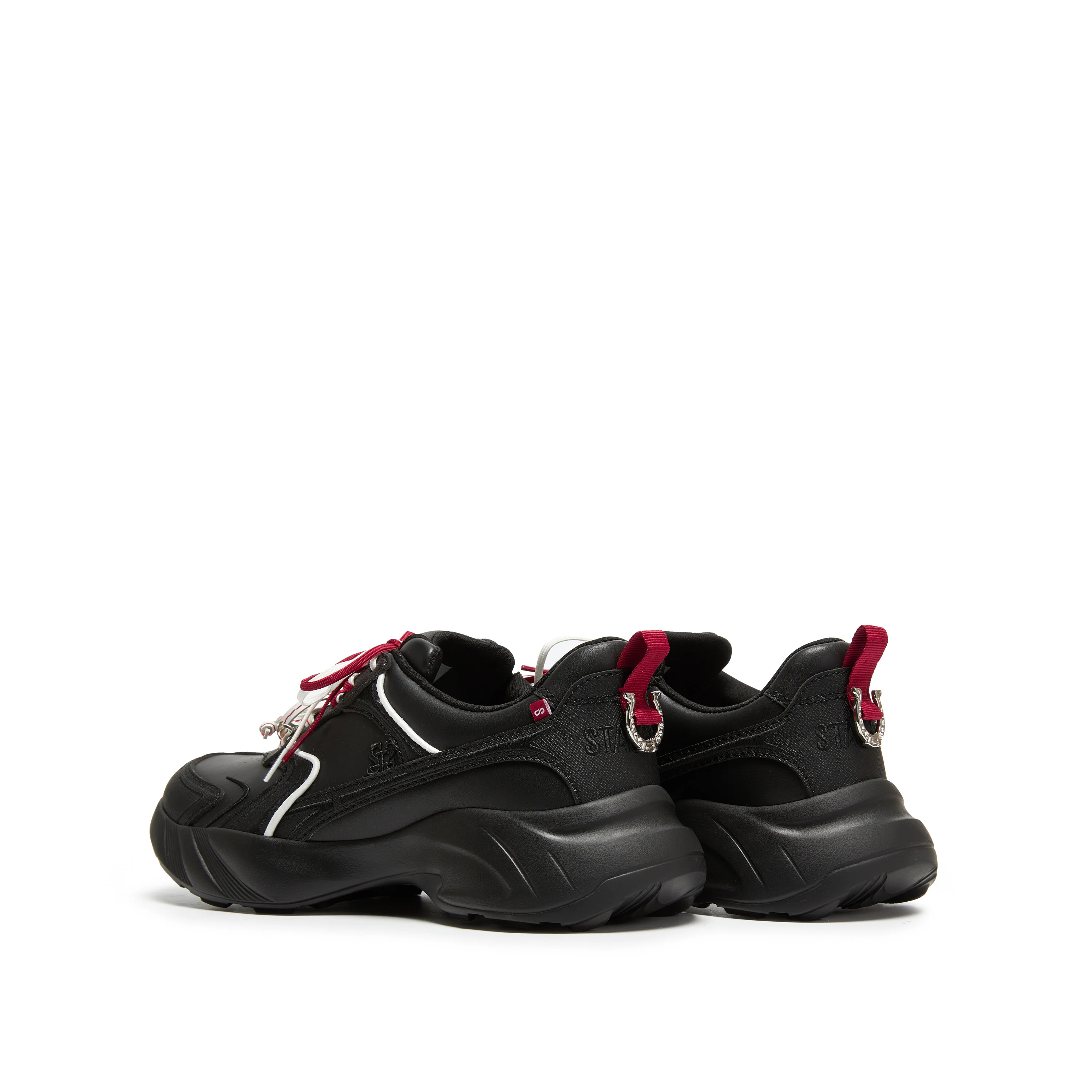 Black Lucky Horse Hoof Leather Chunky Sneakers - Image 3
