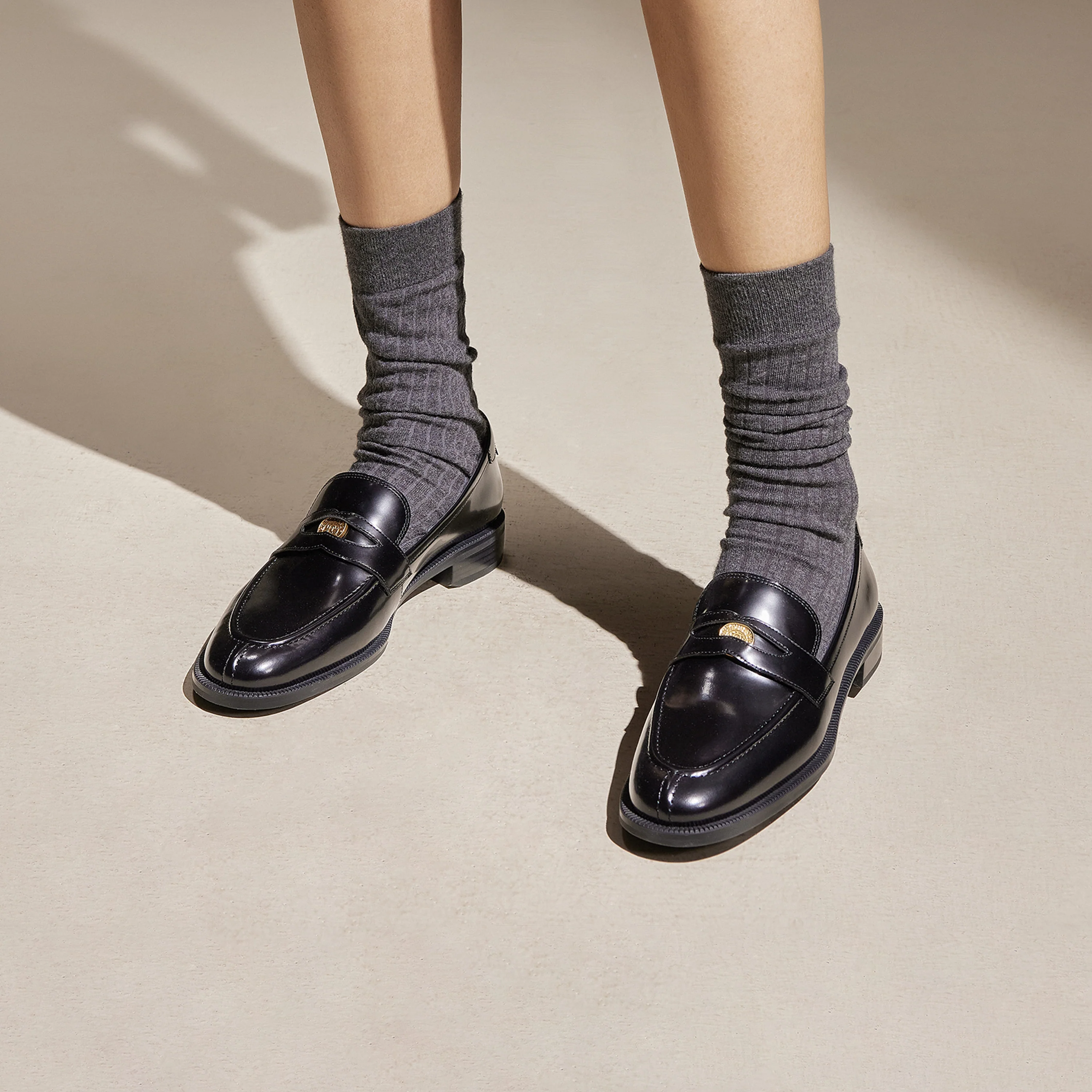 Brown Signature Golden Leaf Penny Loafers - Image 7